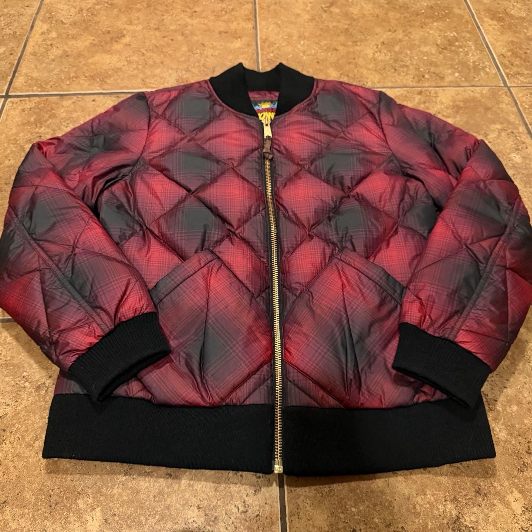 Eddie Bauer Eddie Bauer Down Jacket 1936 Skyliner Model Red Plaid Quilted Large Puffer Jacket Size L / US 10 / IT 46 - 2 Thumbnail