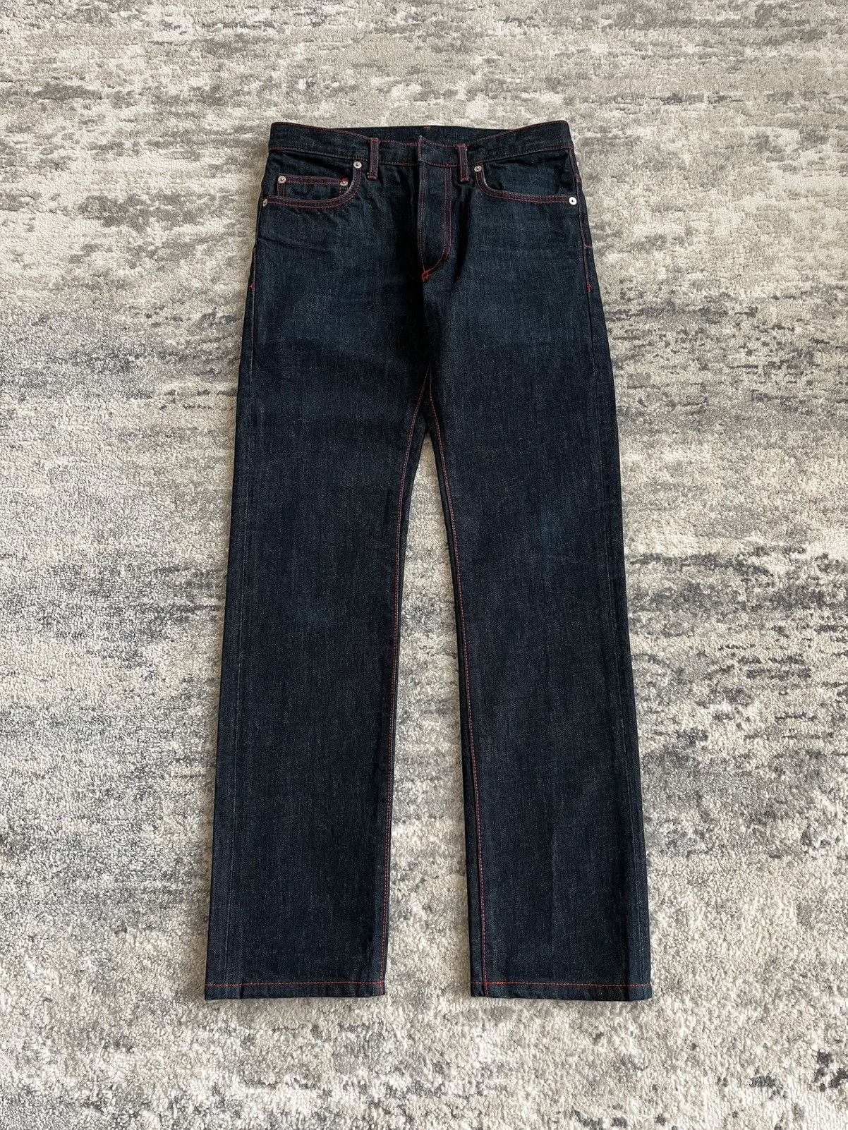 Dior dior homme ss13 red stitch denim Size US 29 - 1 Thumbnail