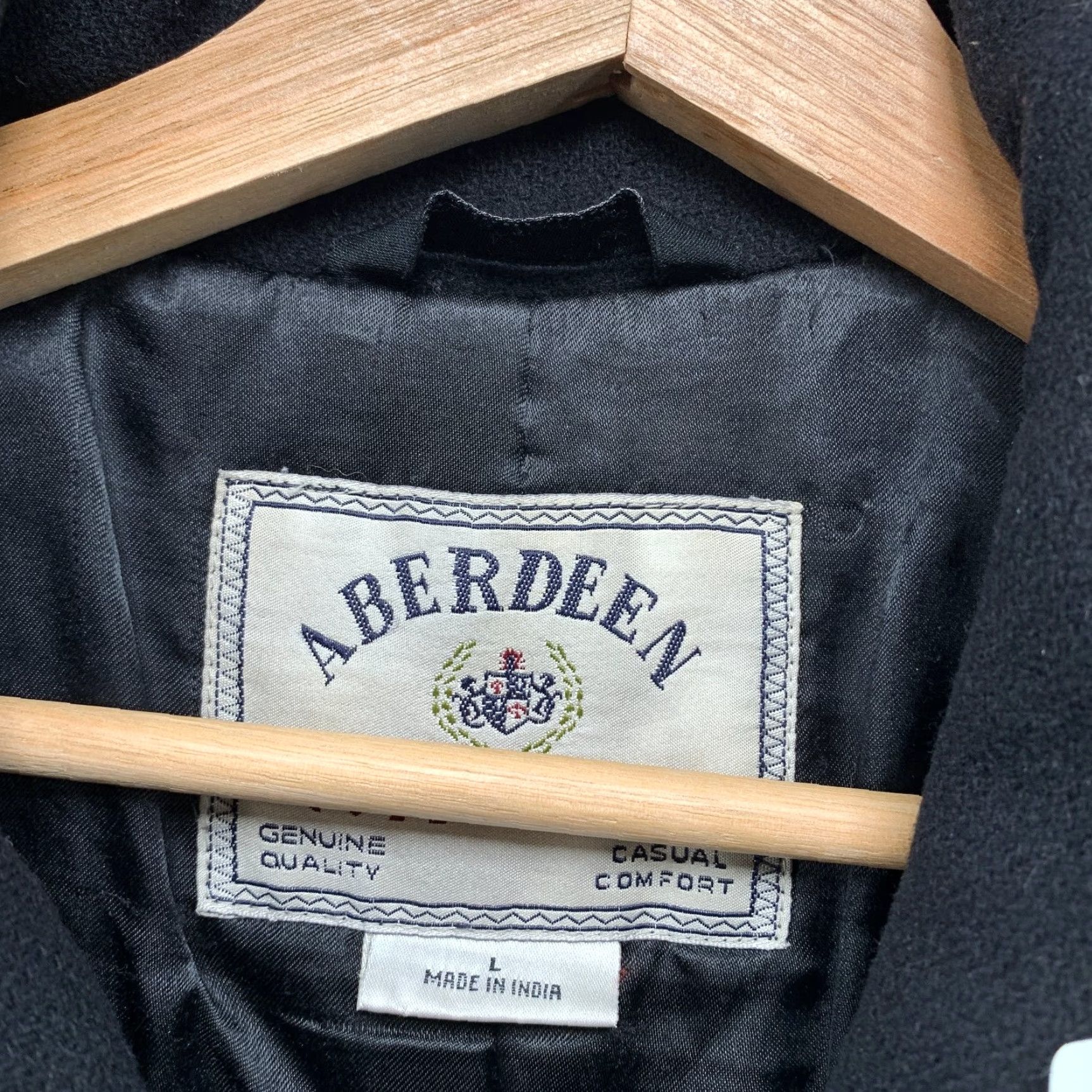 Vintage VINTAGE Aberdeen Overcoat Mens L Black Insulated Wool Coat Business Casual Long Winter Fall Outerwear Size US L / EU 52-54 / 3 - 3 Thumbnail