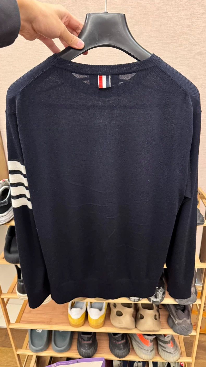 Thom Browne Thom Browne Wool sweater, dark blue Size US XL / EU 56 / 4 - 2 Thumbnail