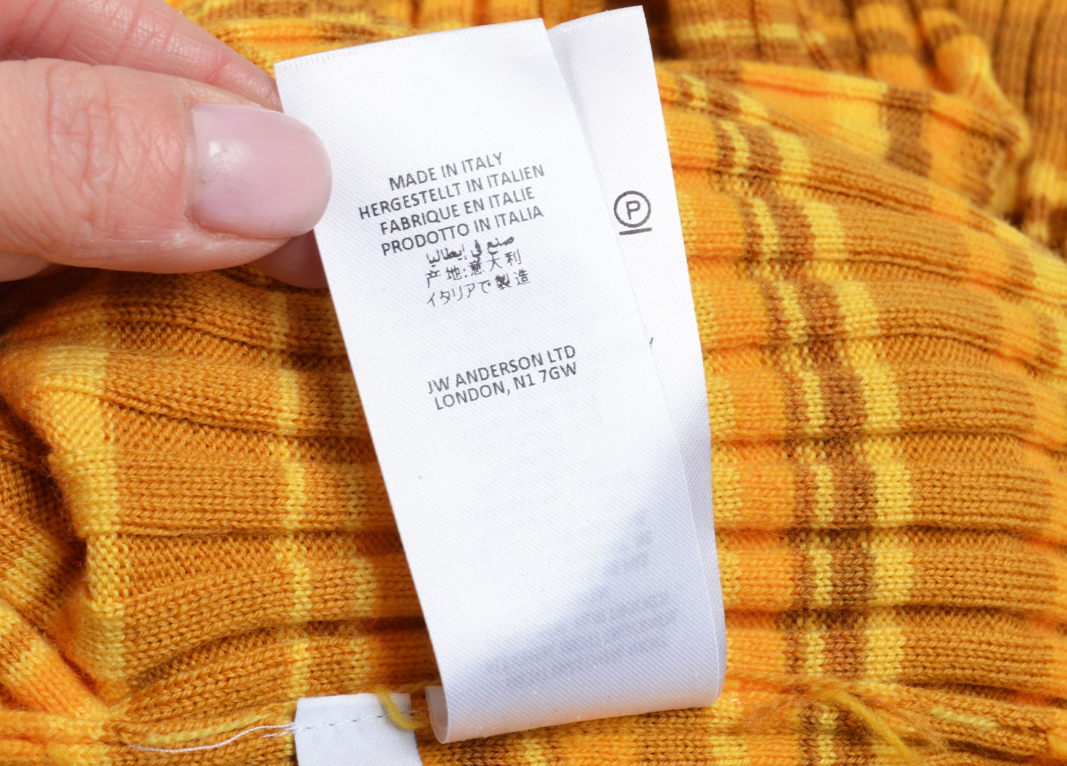 JW Anderson JW Anderson Wool Pleated Striped Asymmetric Draped Skirt Size 26" / US 2 / IT 38 - 10 Thumbnail