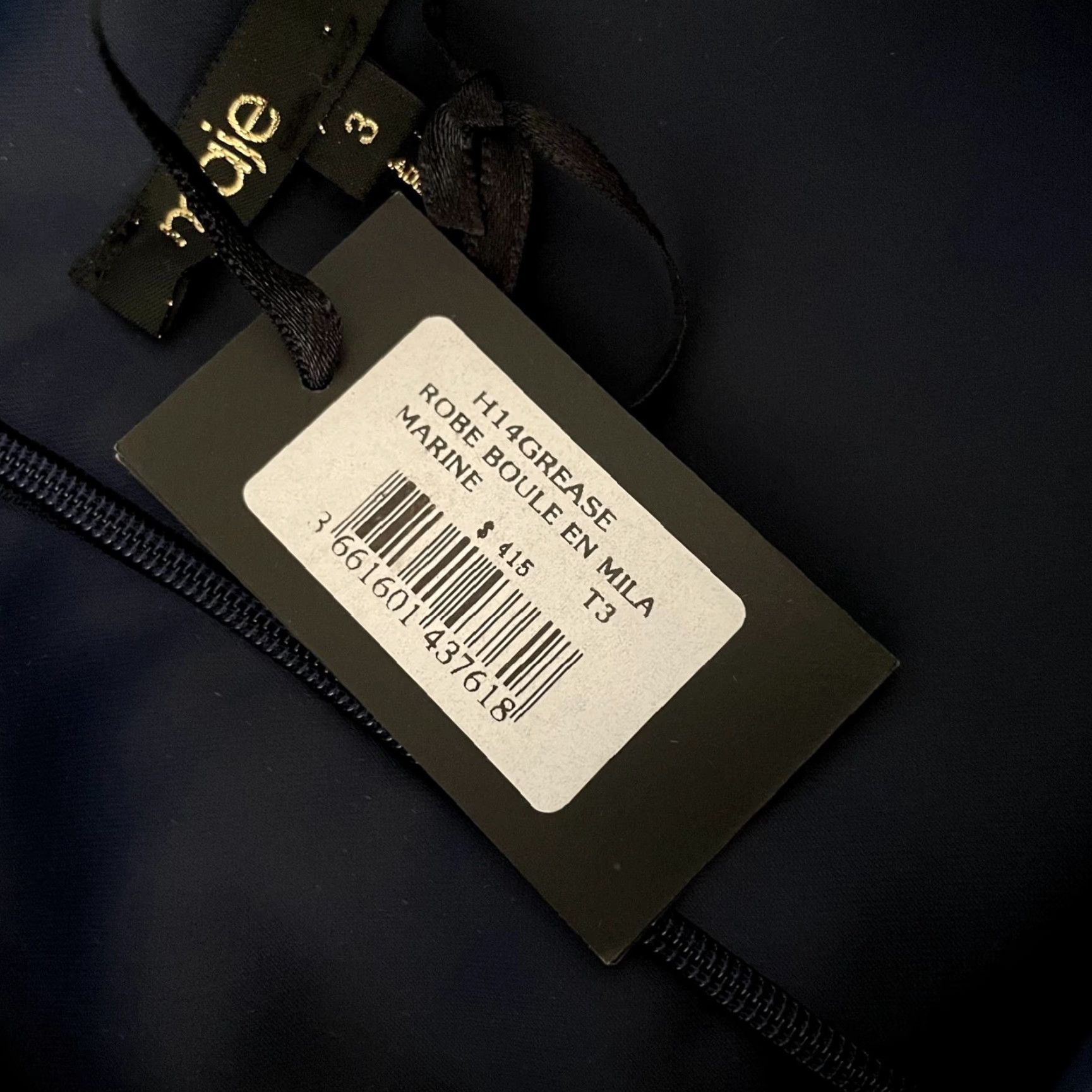 Maje Maje Dress Navy Blue Mini Sleeveless Pockets L Sz L Ribbed Fit & Flare Size L / US 10 / IT 46 - 7 Thumbnail