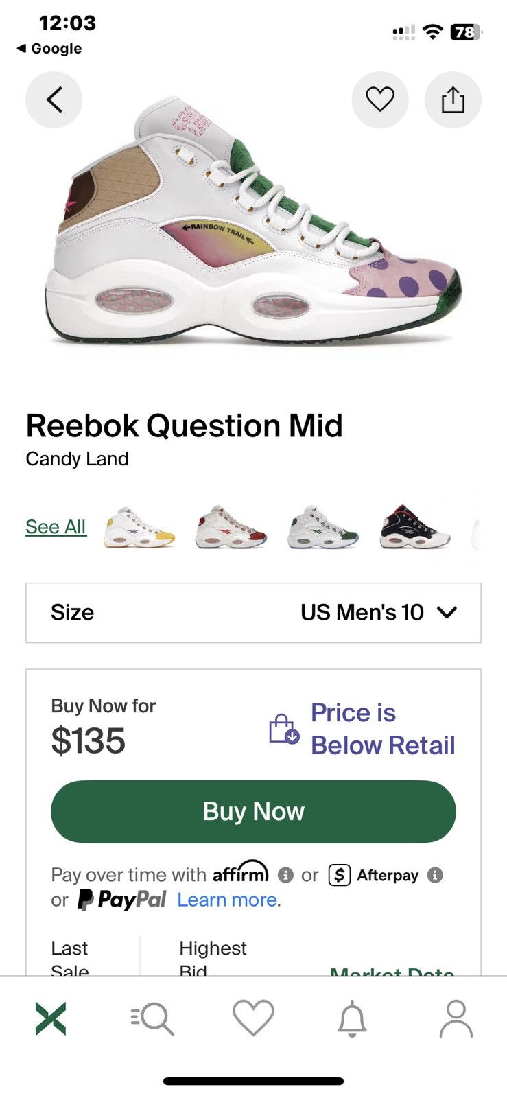 Reebok Reebok Question Mid Candyland Size US 10 / EU 43 - 15 Thumbnail