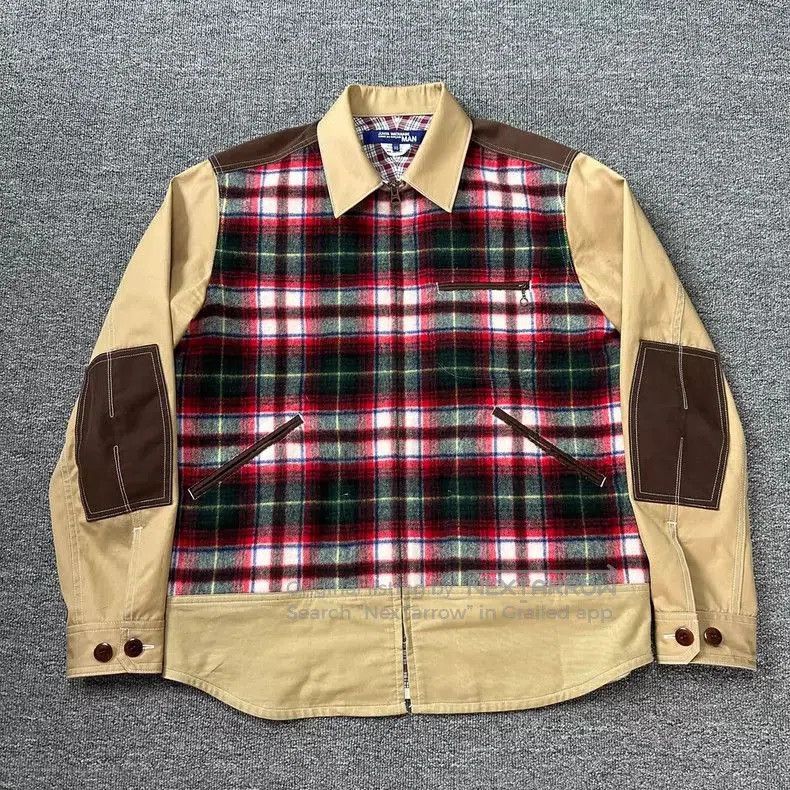 Junya Watanabe Man Plaid paneled jacket.