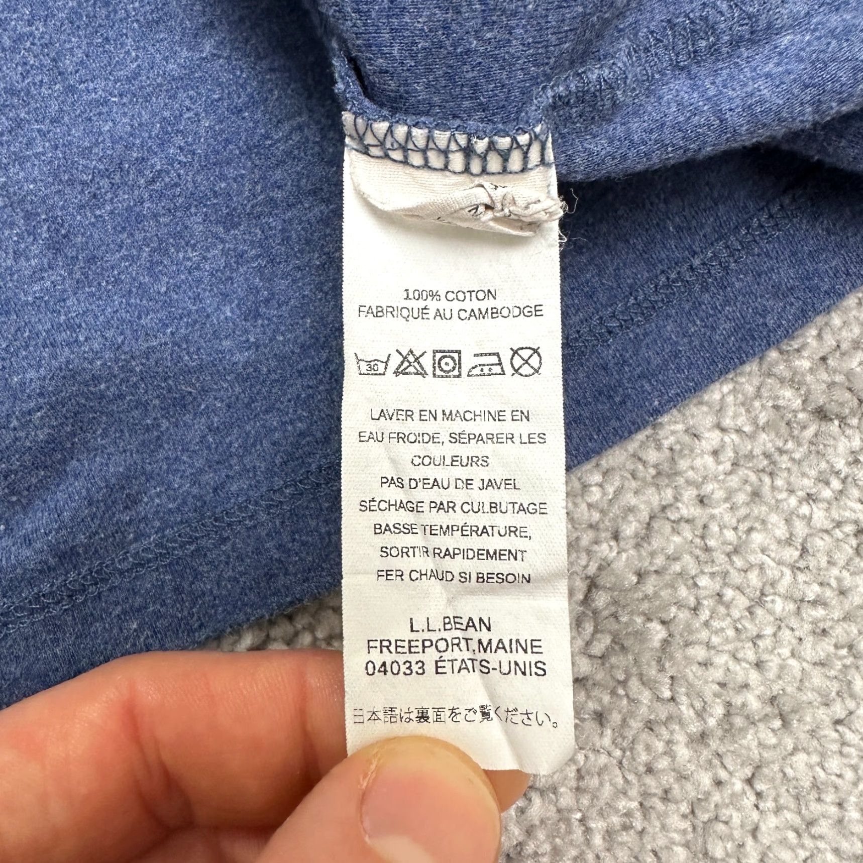 Vintage L.L. Bean Womens T-Shirt 1X Basic V-Neck 3/4 Sleeve Cotton Blue Solid Casual Tee Size XL / US 12-14 / IT 48-50 - 5 Thumbnail