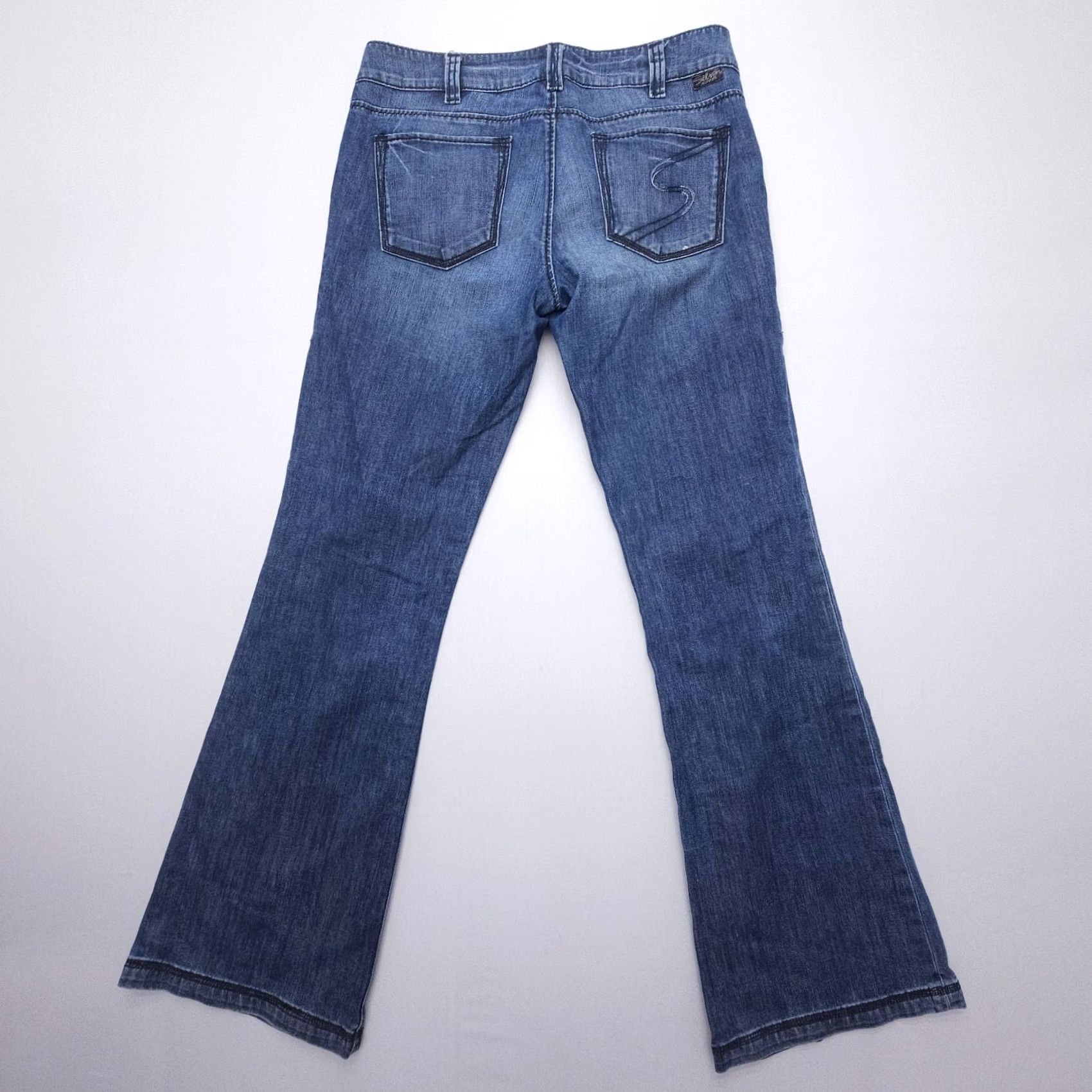 Silver Jeans Co. VINTAGE Silver Jeans Keri Low Rise Flare Jeans Size 30 x 34 Dark Wash Y2K Boho 2000s Womens Size 30" / US 8 / IT 44 - 2 Thumbnail