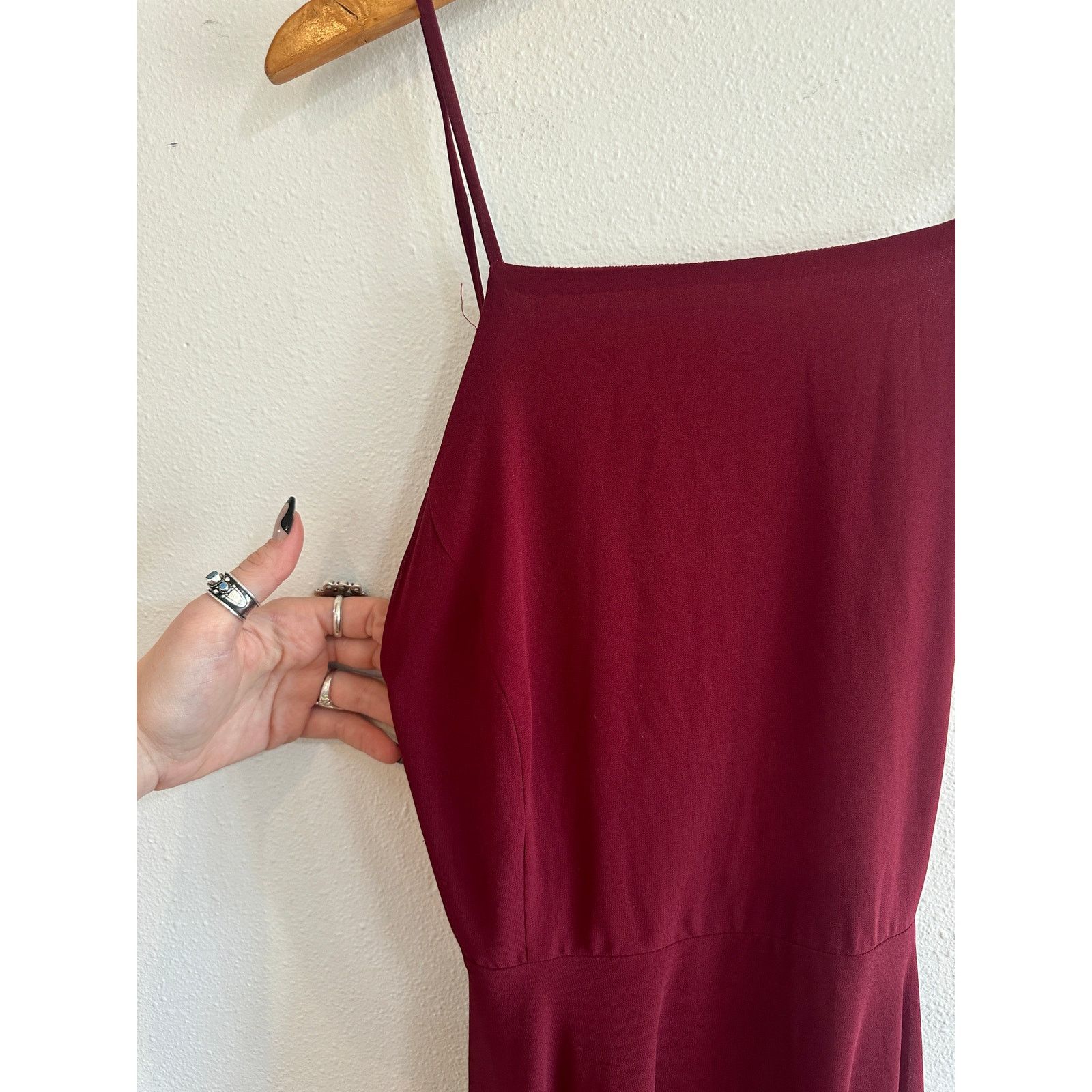 Other Lulu’s Burgundy Square Neck Low Back Gown Size L / US 10 / IT 46 - 3 Thumbnail