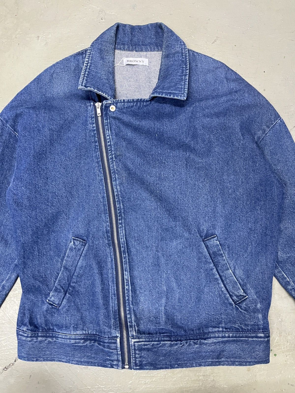 Indigo × Vintage Vintage Browny Denim Jeans Jacket Double Collar Size US M / EU 48-50 / 2 - 6 Thumbnail