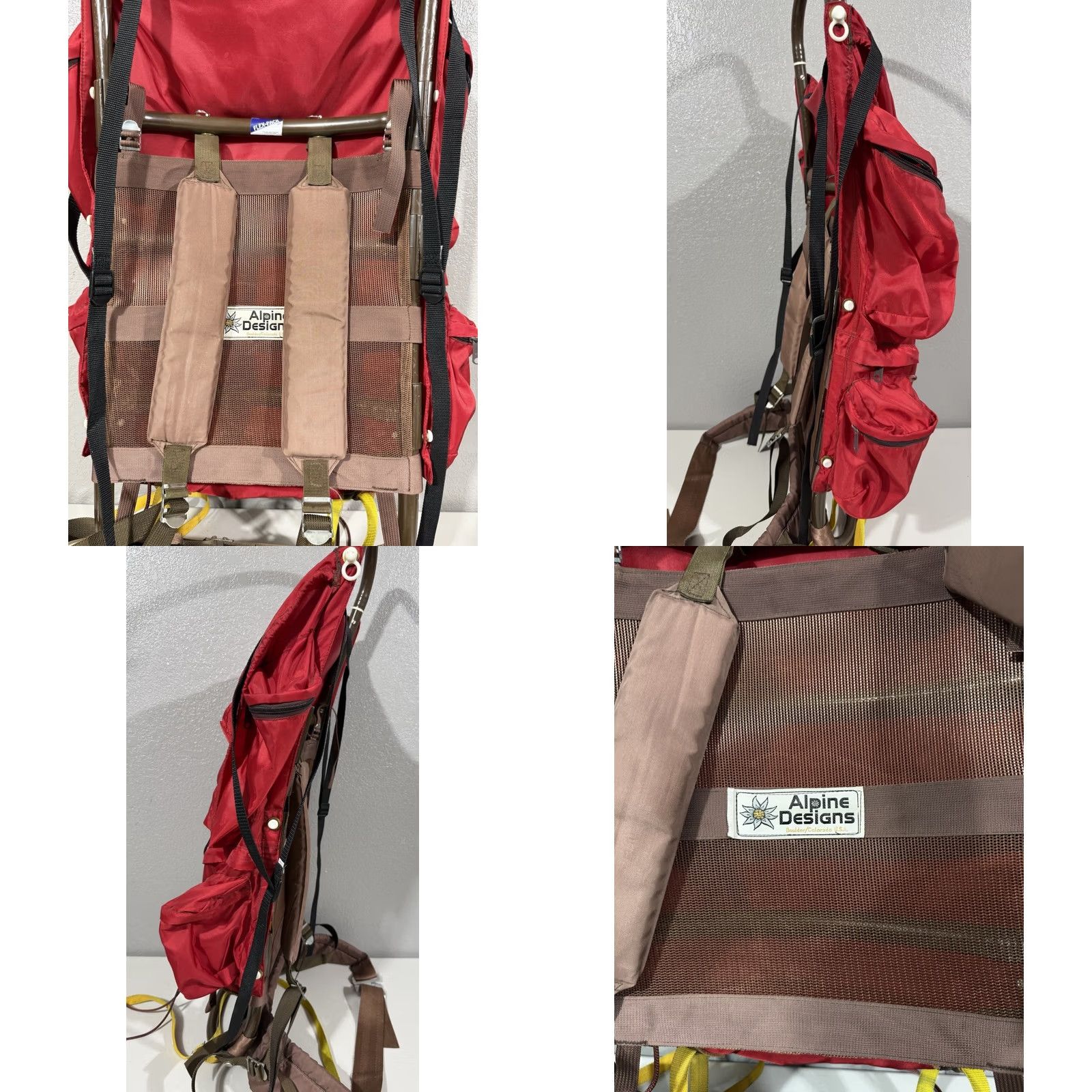 Vintage VINTAGE Alpine Designs Backpack Unisex Adults 14"W 20"H 8"D Red External Frame Nylon Hiking Camping Trail USA Size ONE SIZE - 9 Thumbnail