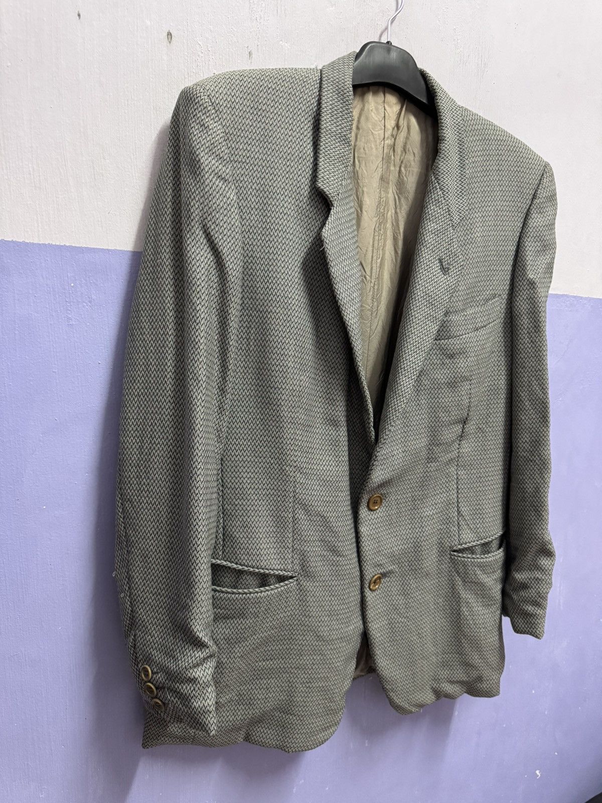 Giorgio Armani Vintage Giorgio Armani Waze Design Blazer Size US M / EU 48-50 / 2 - 3 Thumbnail