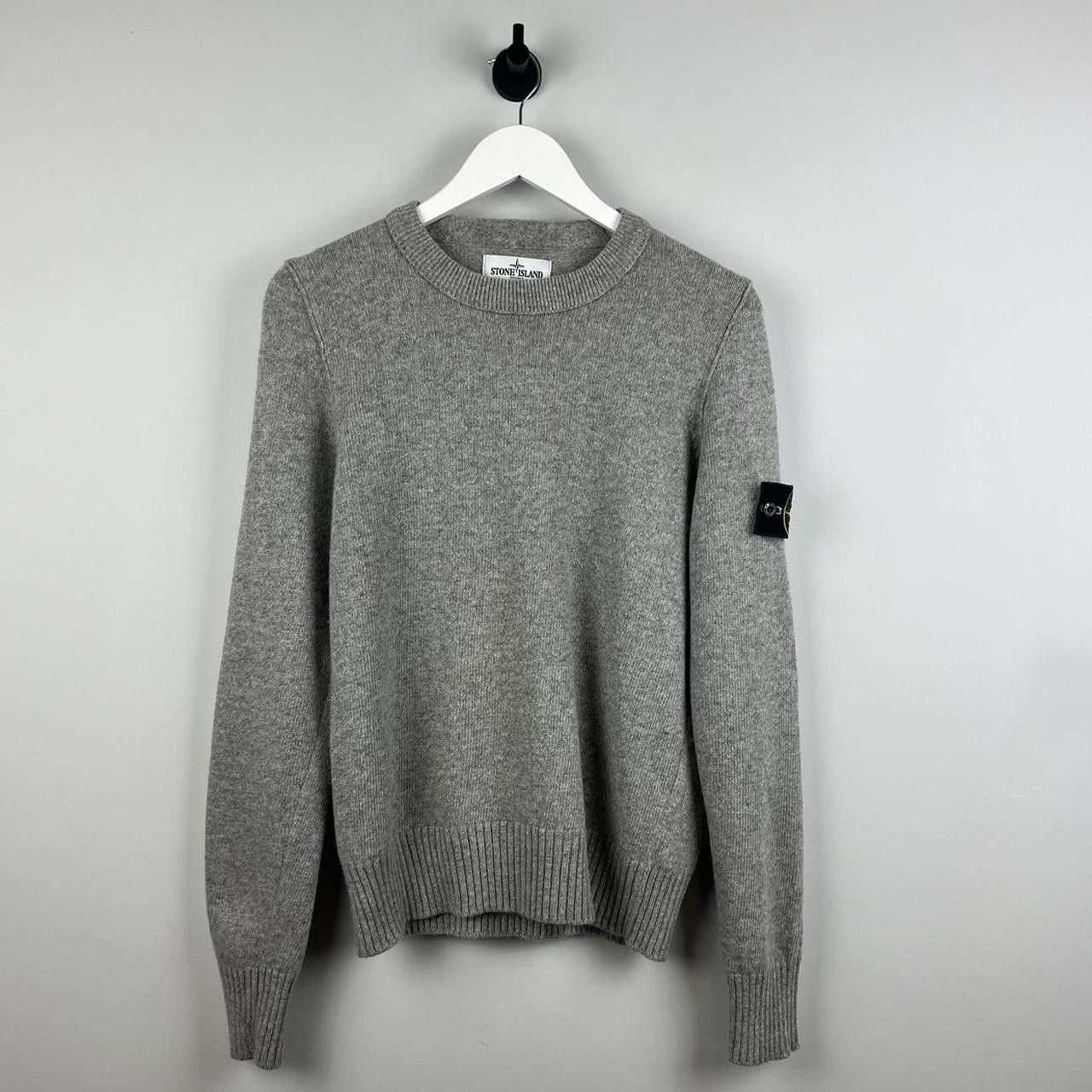 image of Stone Island Grey Knit Jumper, Men's (Size Small)