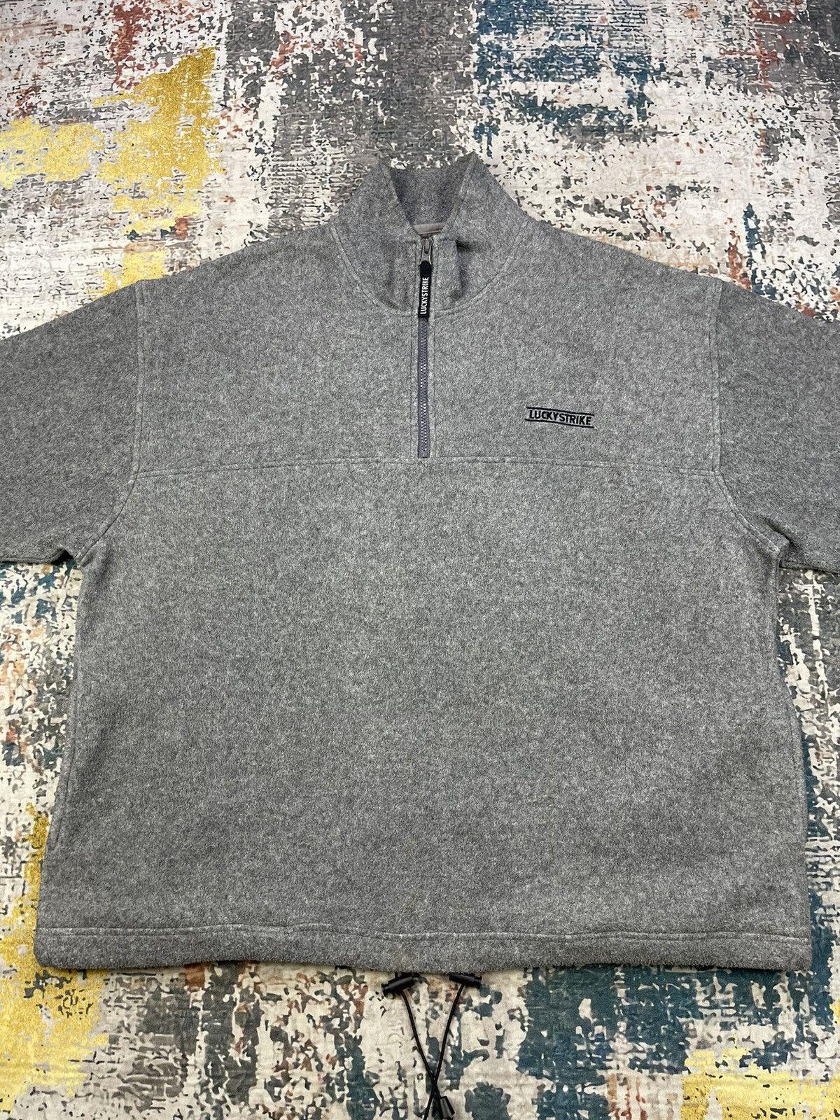 Vintage Vintage Lucky Strike Half Zipper Pull Over Sweatshirt Size US L / EU 52-54 / 3 - 2 Thumbnail