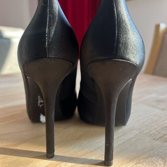 Tory Burch Tory Burch Jenna Satin Heels Pumps Womens 8.5 Black Hidden P Size US 7 / IT 37 - 8 Thumbnail