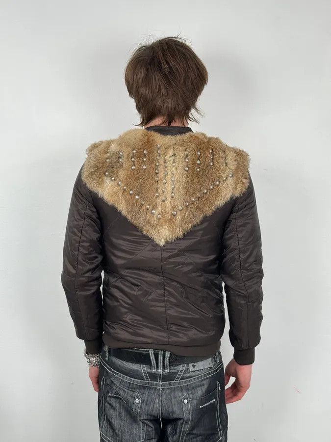 Diesel 2000s Diesel Fur Studded Shoulders Brown Puffer Jacket Size US M / EU 48-50 / 2 - 3 Thumbnail