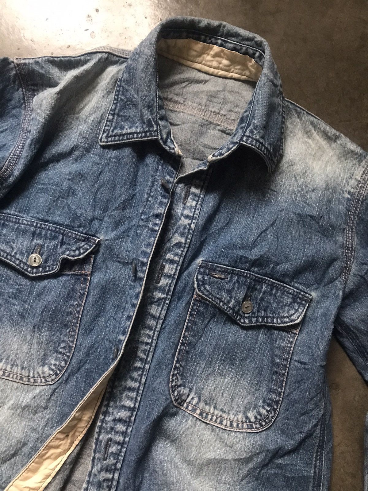Buzz Rickson's × Indigo Reproduction USN Chambray Work Shirt Size US M / EU 48-50 / 2 - 14 Thumbnail