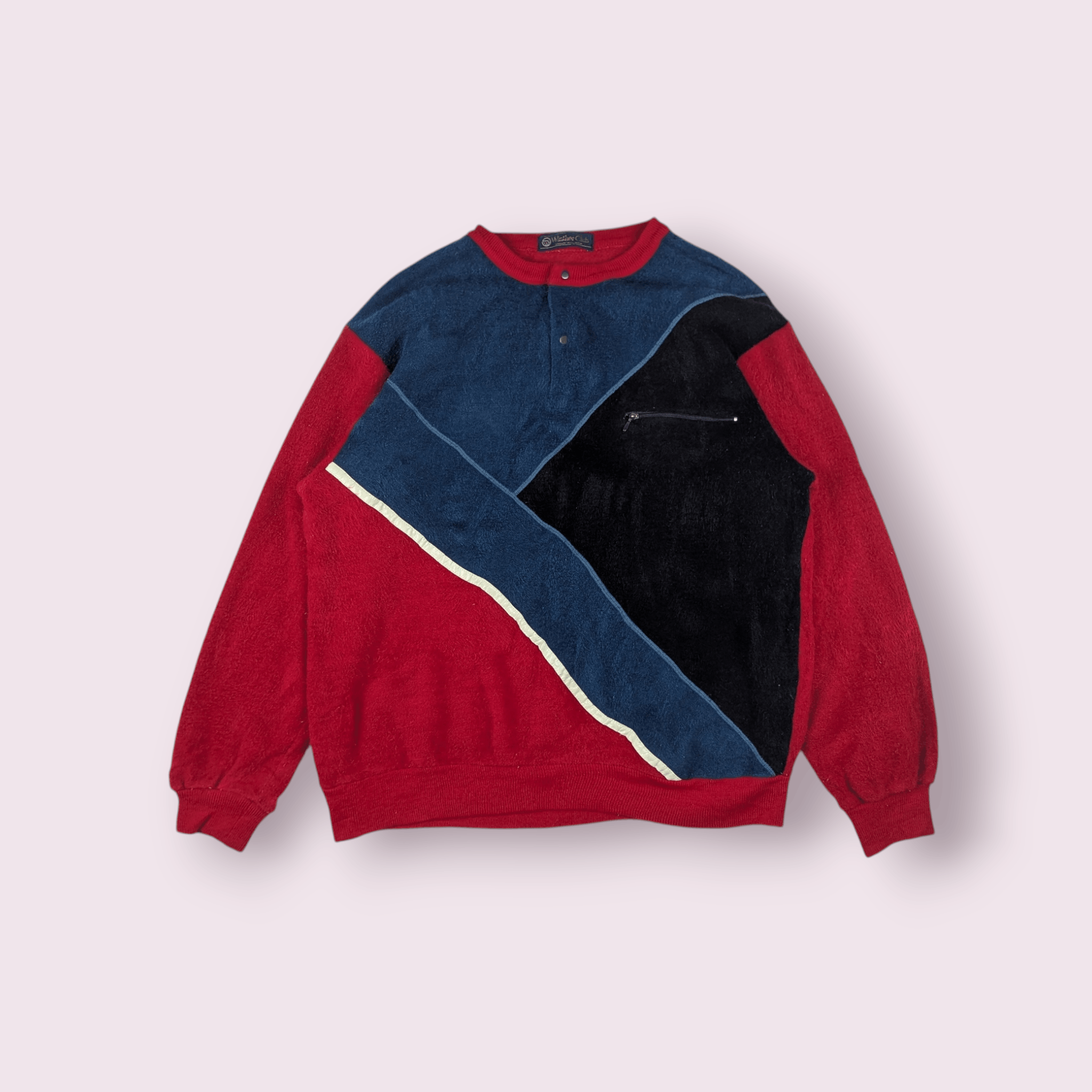 Japanese Brand Vtg JAPAN Winther Club Fleece Velvet Multicolor Sweatshirt Size US M / EU 48-50 / 2 - 2 Thumbnail