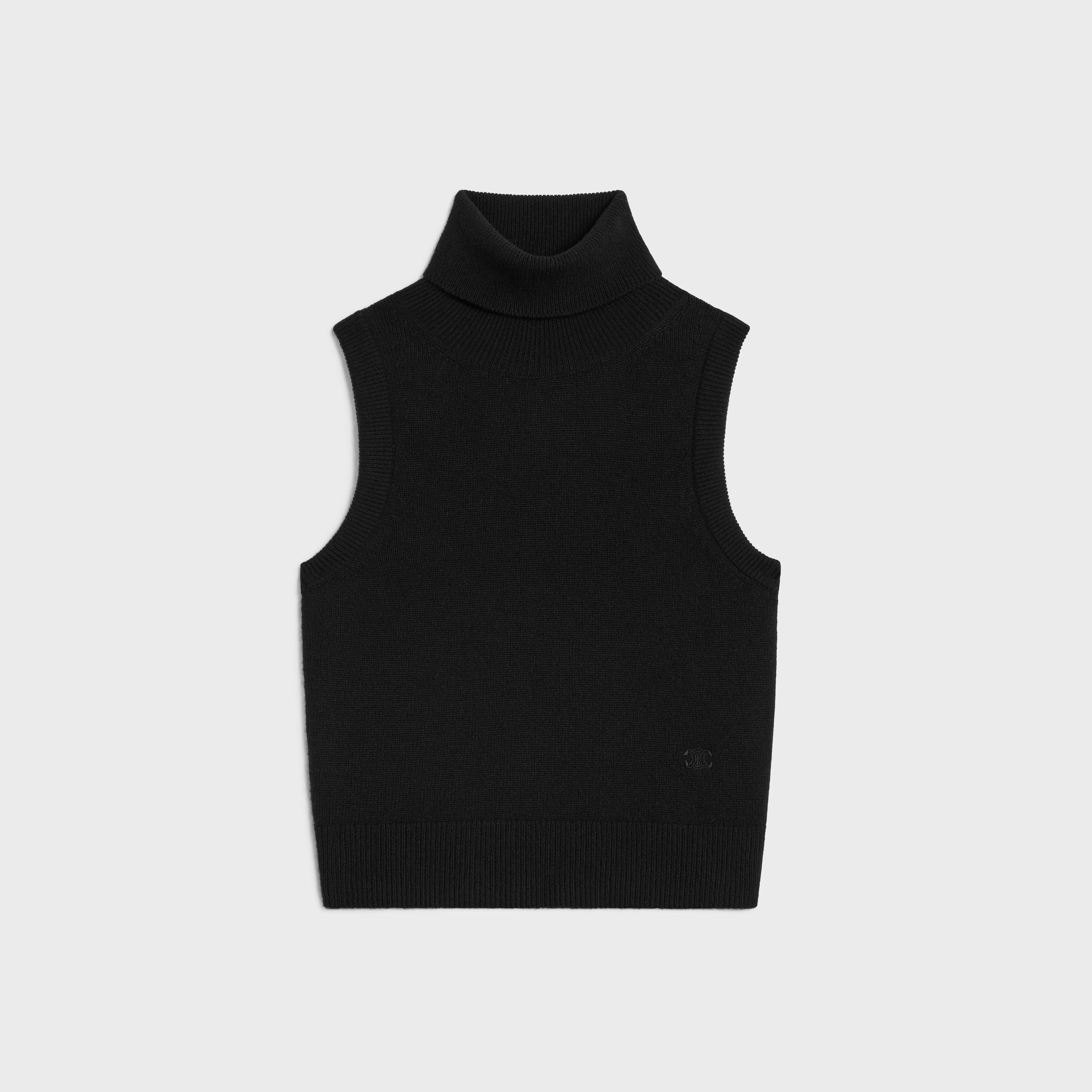 Celine o1bcso1str0925 2ADRT977V Turtleneck Sleeveless Sweater Black Size L / US 10 / IT 46 - 1 Thumbnail
