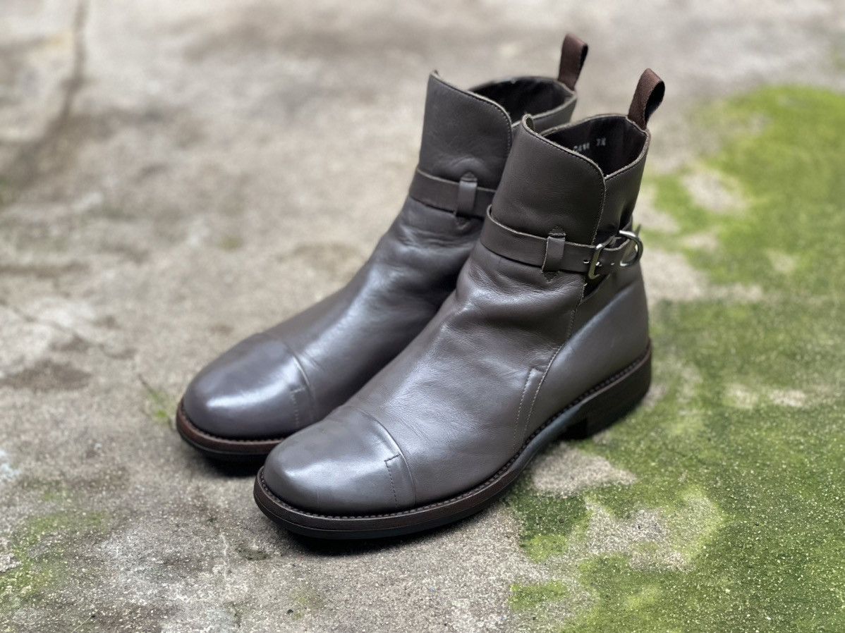 Prada PRADA GREY LEATHER ANKLE BOOT Size US 8.5 / EU 41-42 - 3 Thumbnail
