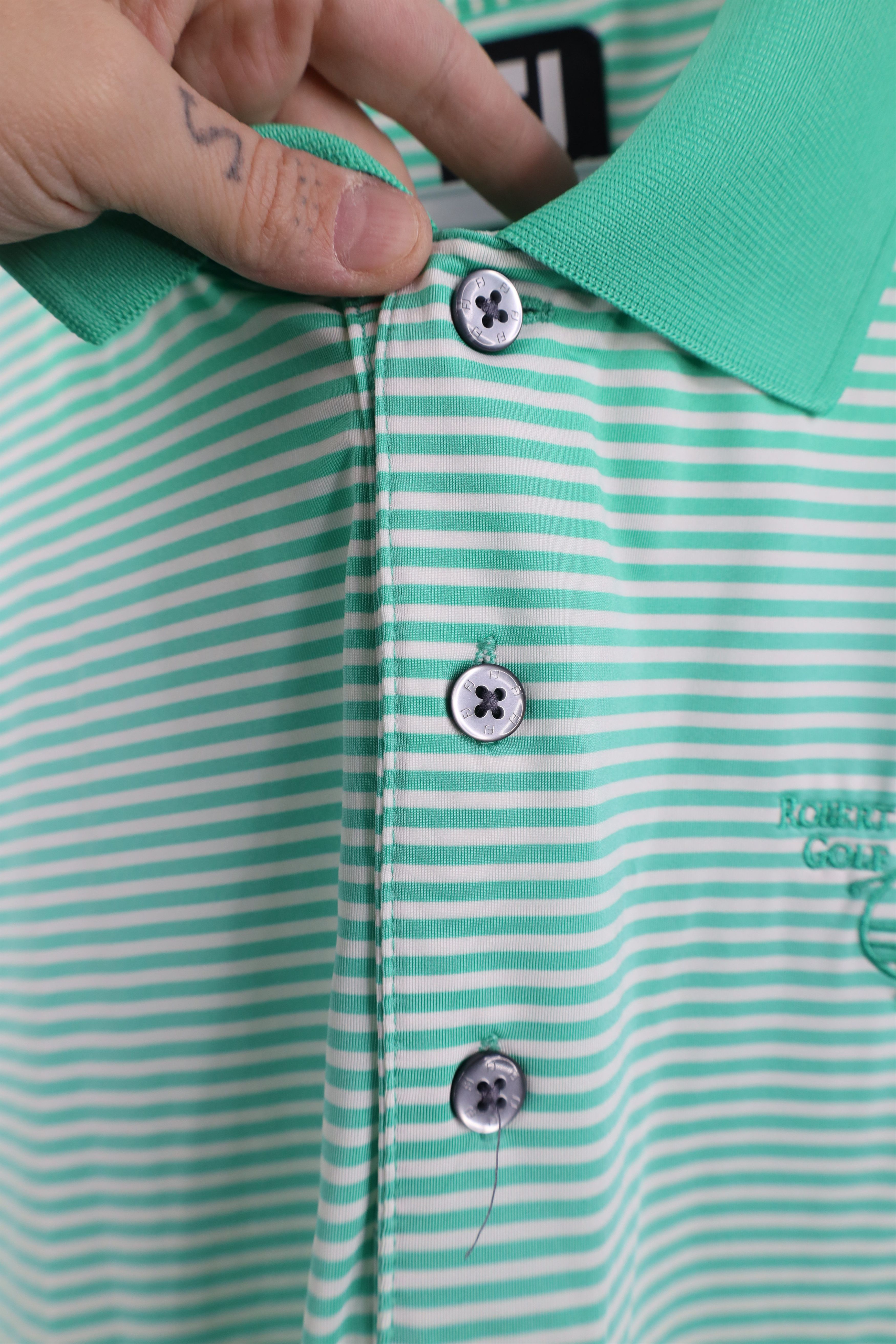 Footjoy FootJoy Logo Stretch Striped Collared Golf Polo Shirt Green Size US XL / EU 56 / 4 - 5 Thumbnail