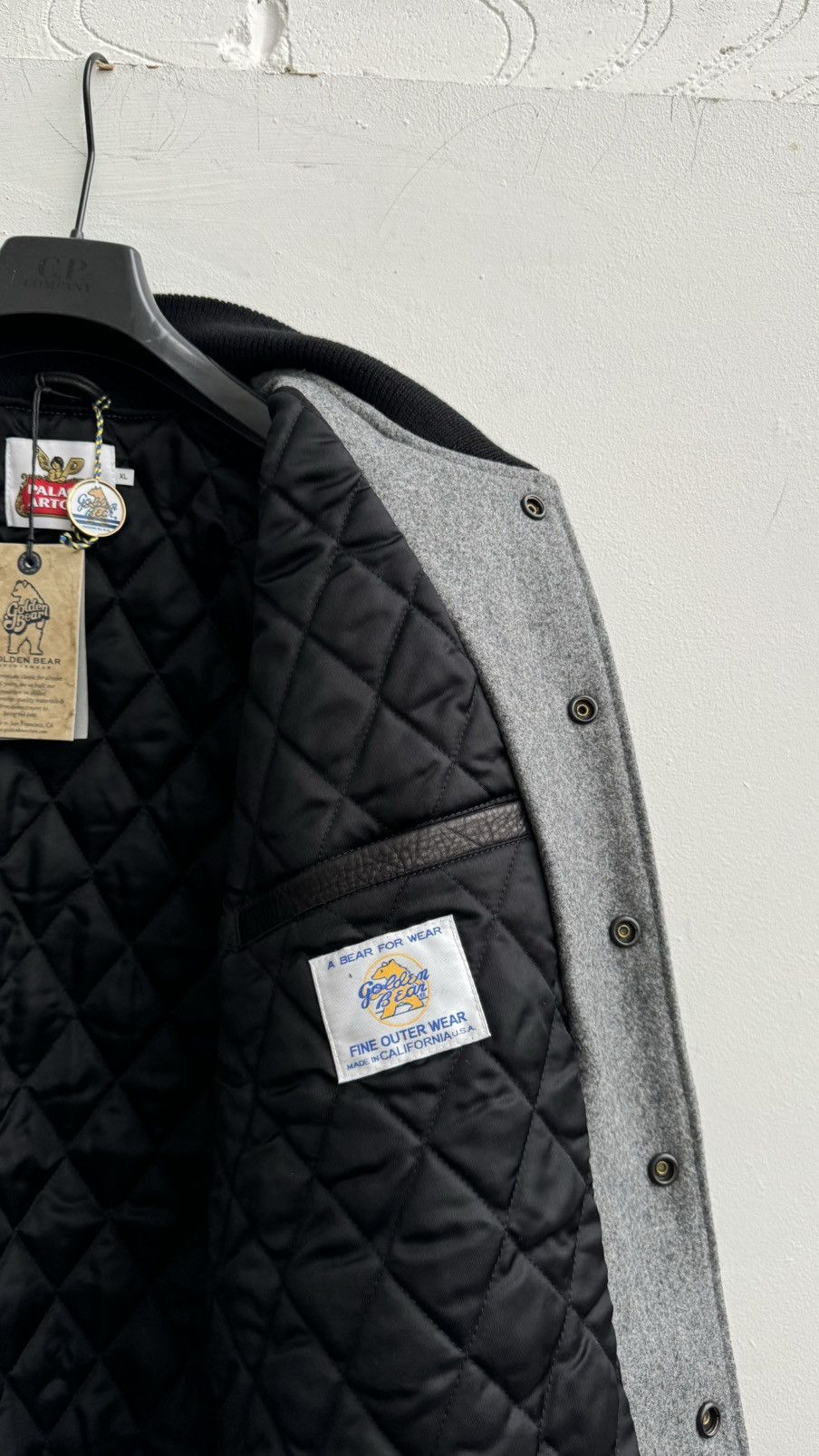 Palace Palace x Stella Artois Wool Stadium Jacket In Grey & Black Size US XL / EU 56 / 4 - 11 Thumbnail