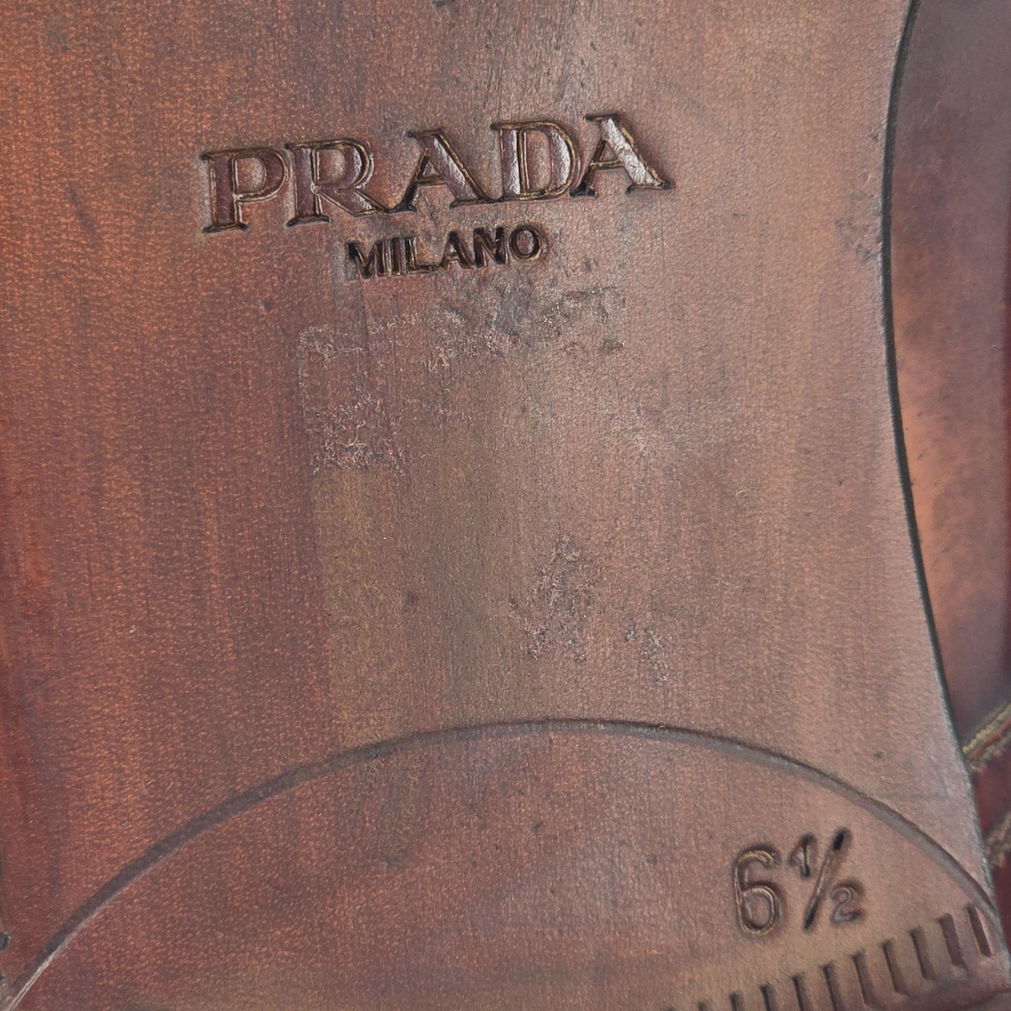 Prada Prada Italy Mens 7.5 Distressed Brown Leather Wingtip Derby Size US 7.5 / EU 40-41 - 13 Thumbnail