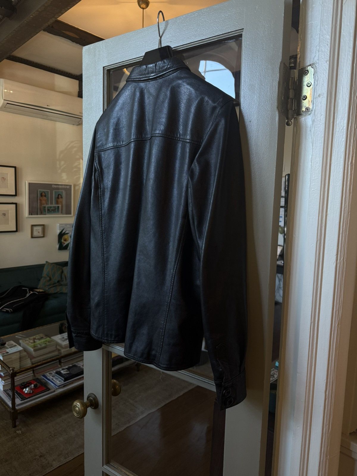 Helmut Lang Helmut Lang Vintage Leather Shirt Jacket — Late 1990s Size US S / EU 44-46 / 1 - 9 Thumbnail
