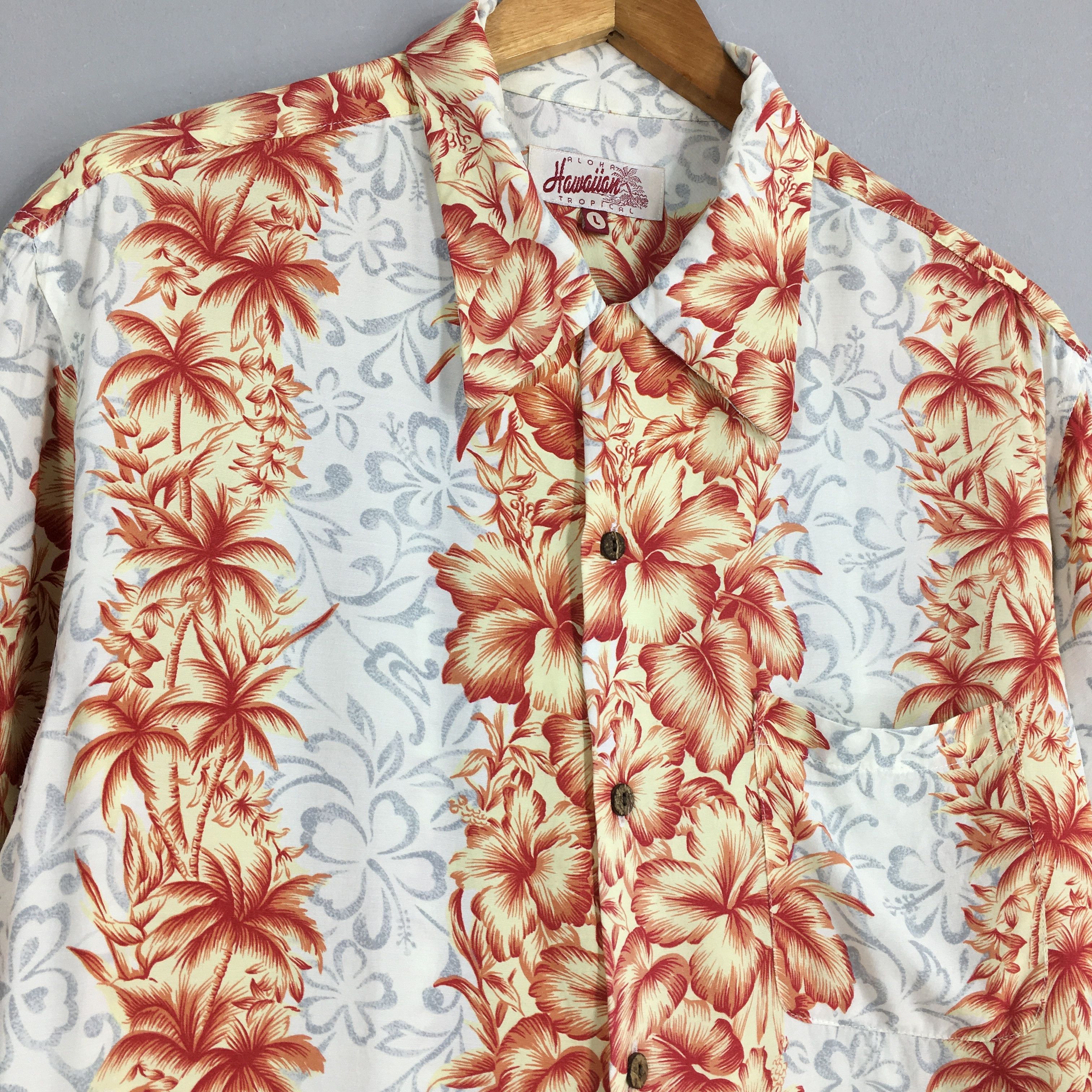Vintage Vintage Hawaiian Hibiscus Flower Tropical Hawaii Shirt Large Size US L / EU 52-54 / 3 - 3 Thumbnail