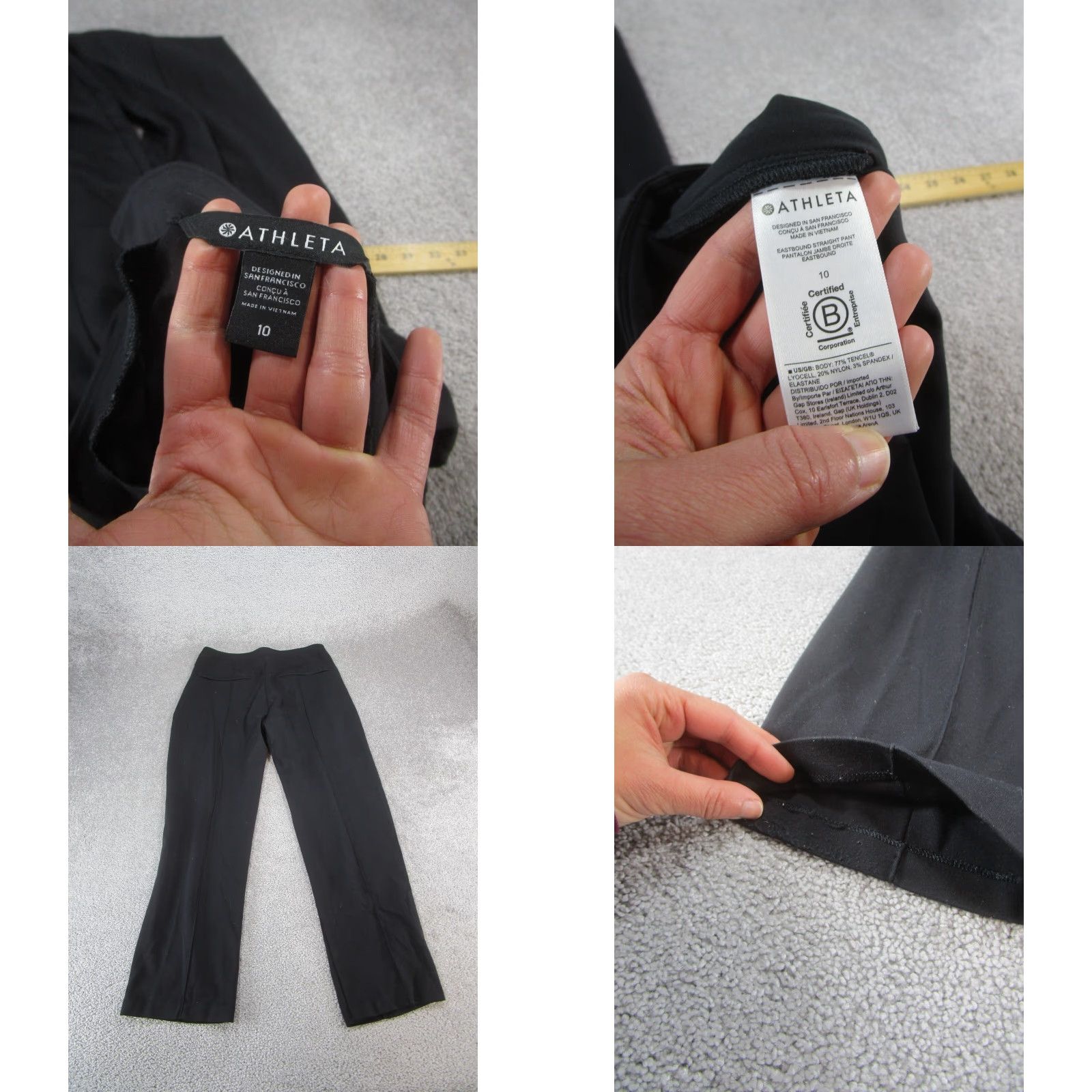 Athleta Athleta Pants Womens 10 Black Straight Stretch Dress Pants Size 32" / US 10 / IT 46 - 8 Thumbnail