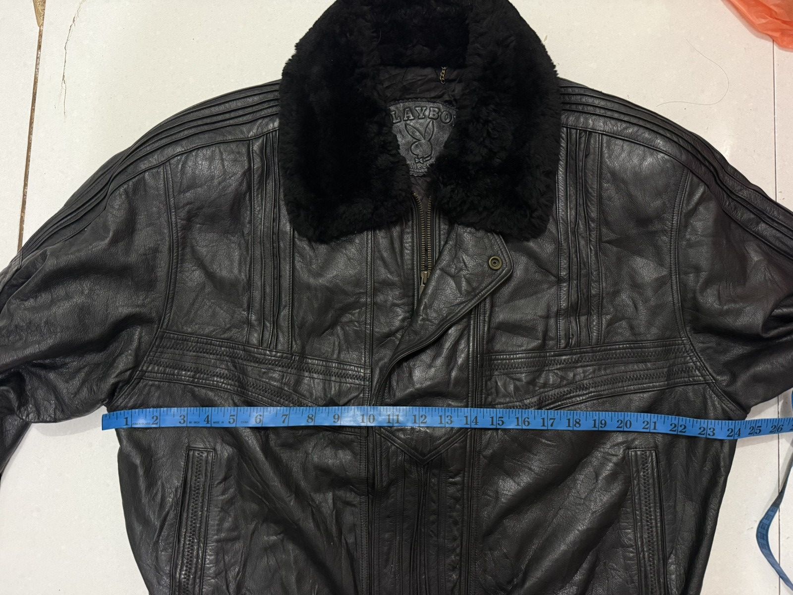 Playboy VTG PLAYBOY Bomber Leather Jacket With Fur Size US L / EU 52-54 / 3 - 15 Thumbnail
