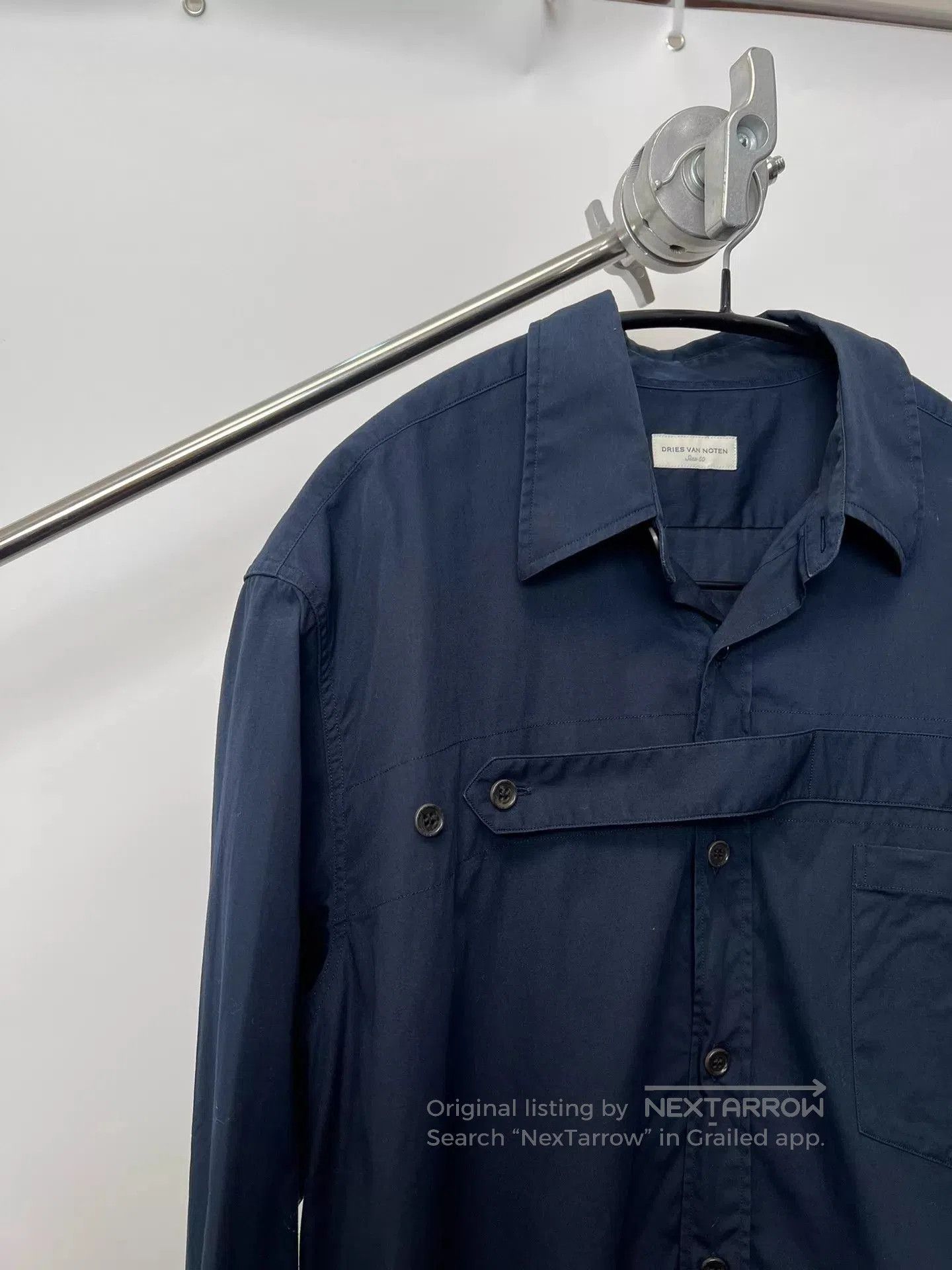 Dries Van Noten Blue Long-Sleeve Button-Up Shirt. Size US M / EU 48-50 / 2 - 4 Thumbnail