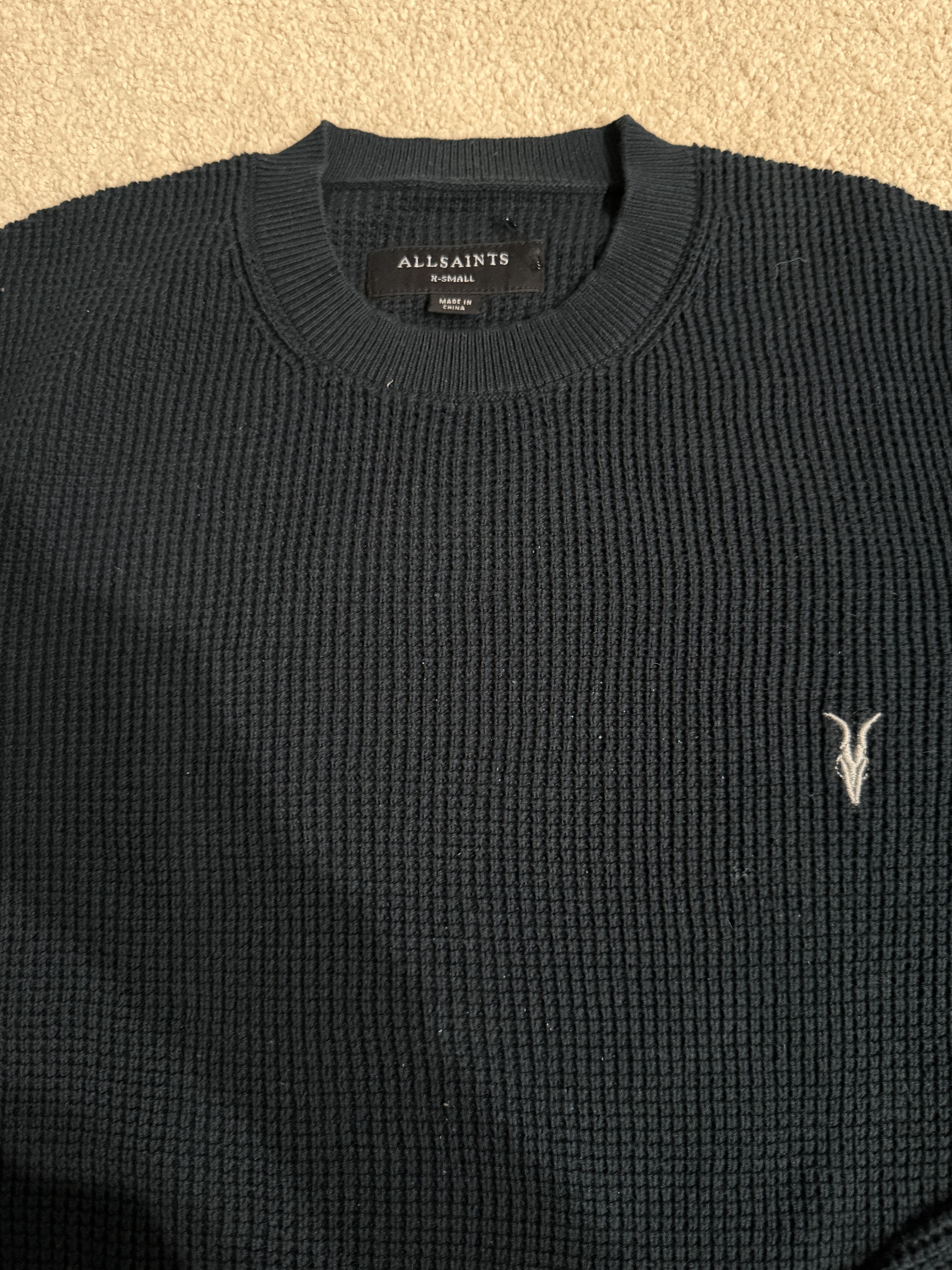 Allsaints New All Saints Navy Blue Men's Sweater XS Size US XS / EU 42 / 0 - 6 Thumbnail