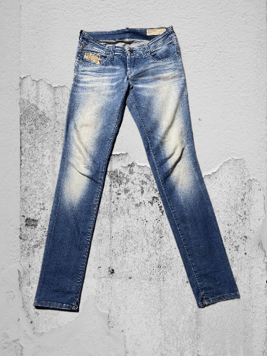 Diesel Diesel Grupee Jeans Super Slim Skinny Low Waist Blue Faded Size 29" - 1 Thumbnail