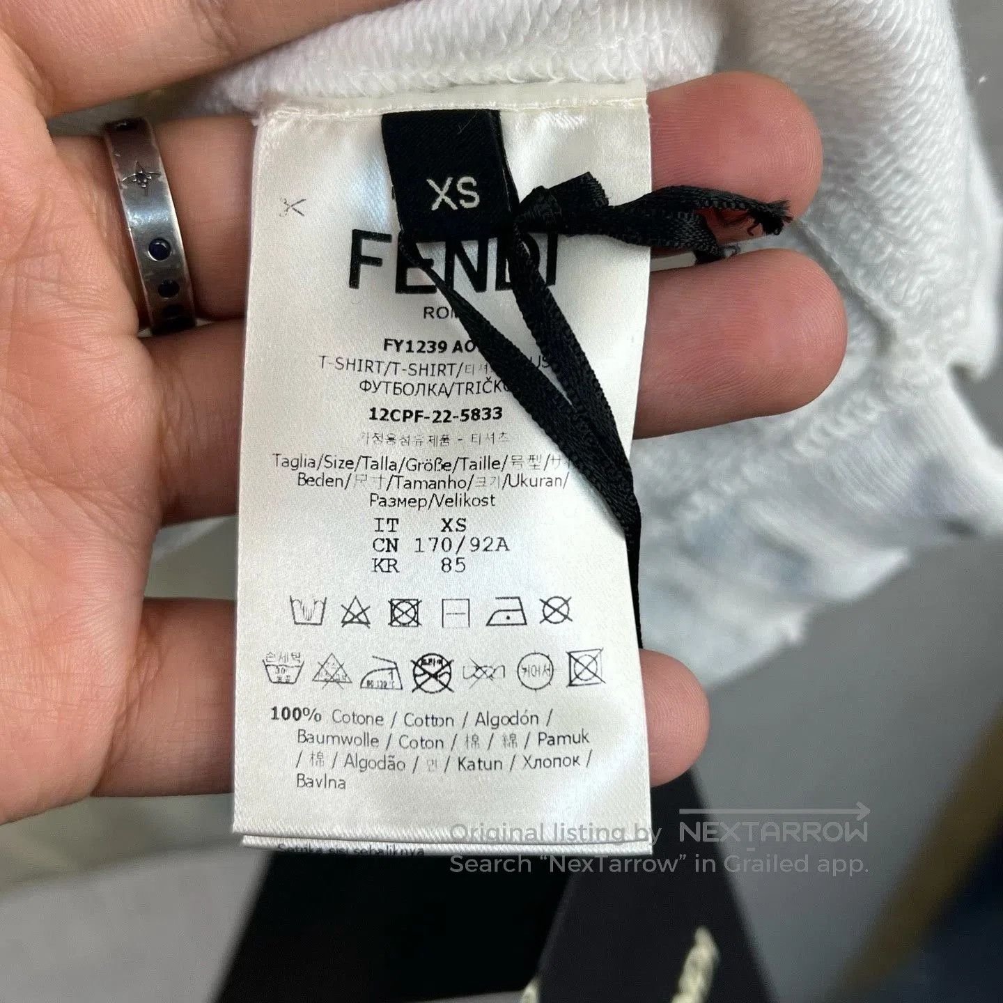 Fendi Fendi Solid Letter Print Crewneck Short Sleeve. Size XS / US 0-2 / IT 36-38 - 5 Thumbnail