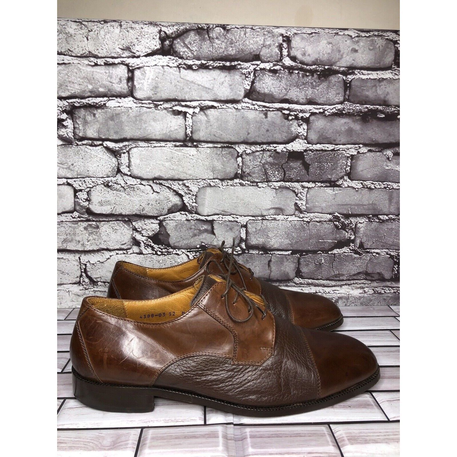 Pronto Uomo Pronto Uomo Firenze Brown Leather Cap Toe Oxfords Dress Shoe Size US 12 / EU 45 - 1 Thumbnail