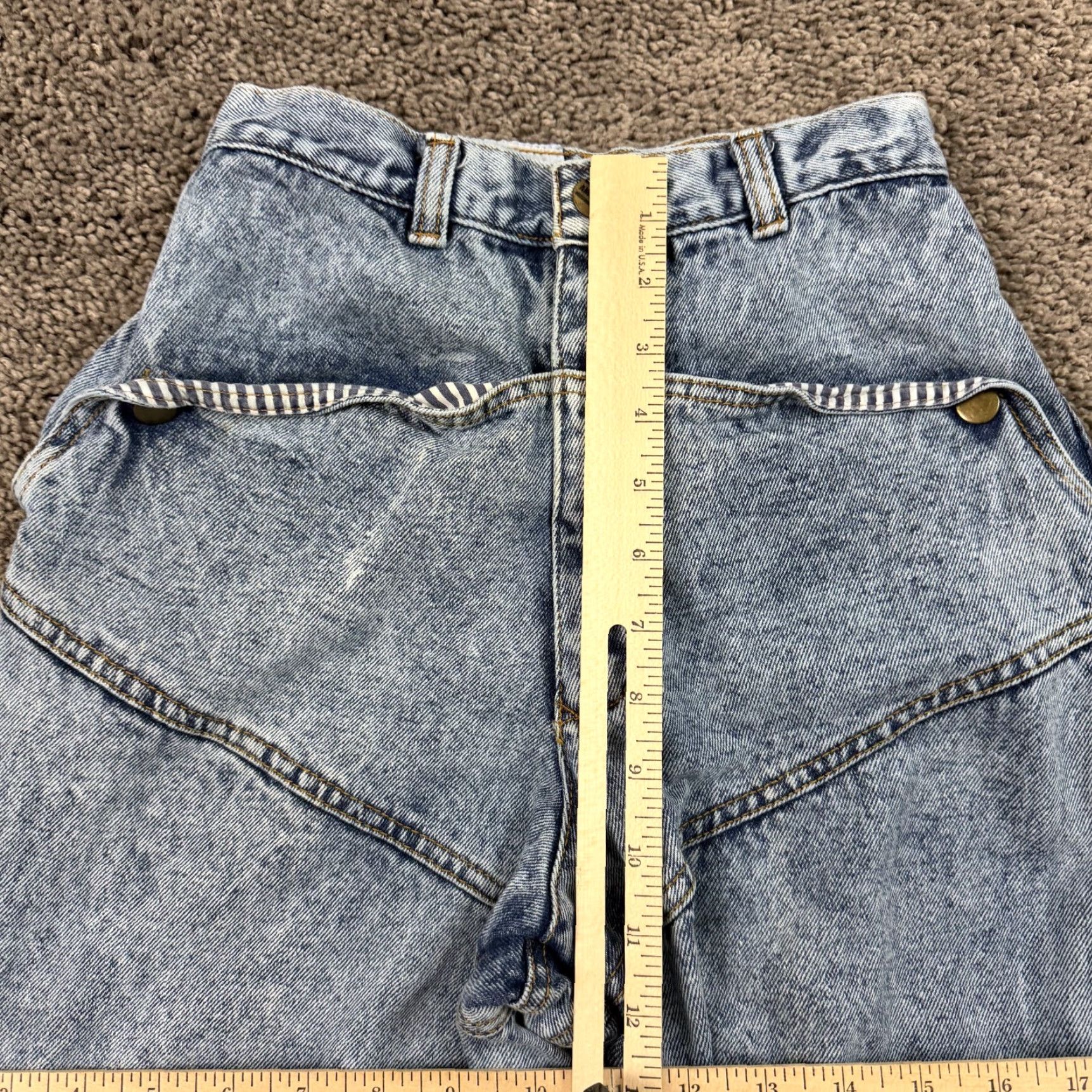 Vintage VINTAGE Amancio Jeans Womens 3 Tapered Acid Wash High Rise Euro Snap Panel 20x26 Size 26" / US 2 / IT 38 - 5 Thumbnail