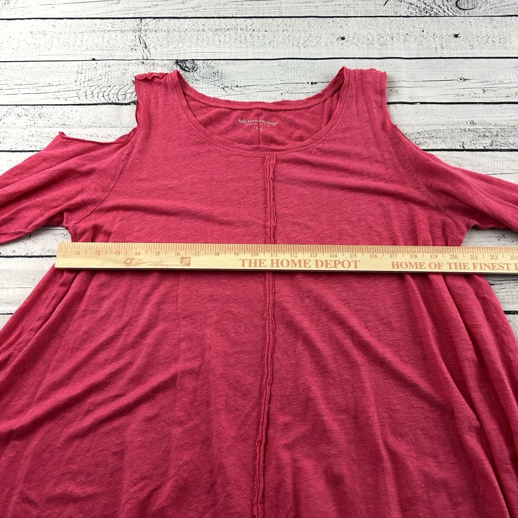 Soft Surroundings Soft Surroundings Blouse Shirt Linen Pink Women's L, 100% Linen Top, Cold Shoulder, Large, Pink, Womens Size L / US 10 / IT 46 - 4 Thumbnail