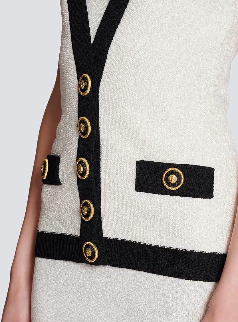 Balmain o1s1wg111225 Woven Mini Dress in White Size S / US 4 / IT 40 - 9 Thumbnail