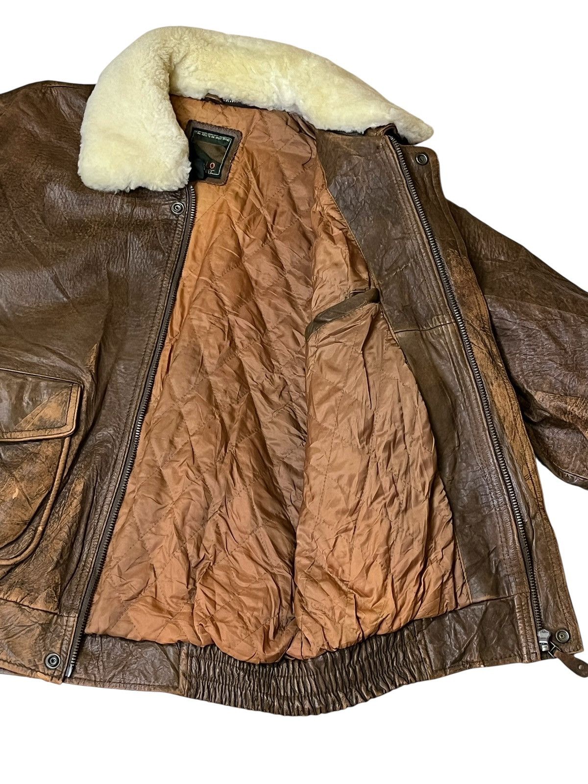 Vintage UNIQLO type A-2 sheepskin leather bomber jackets