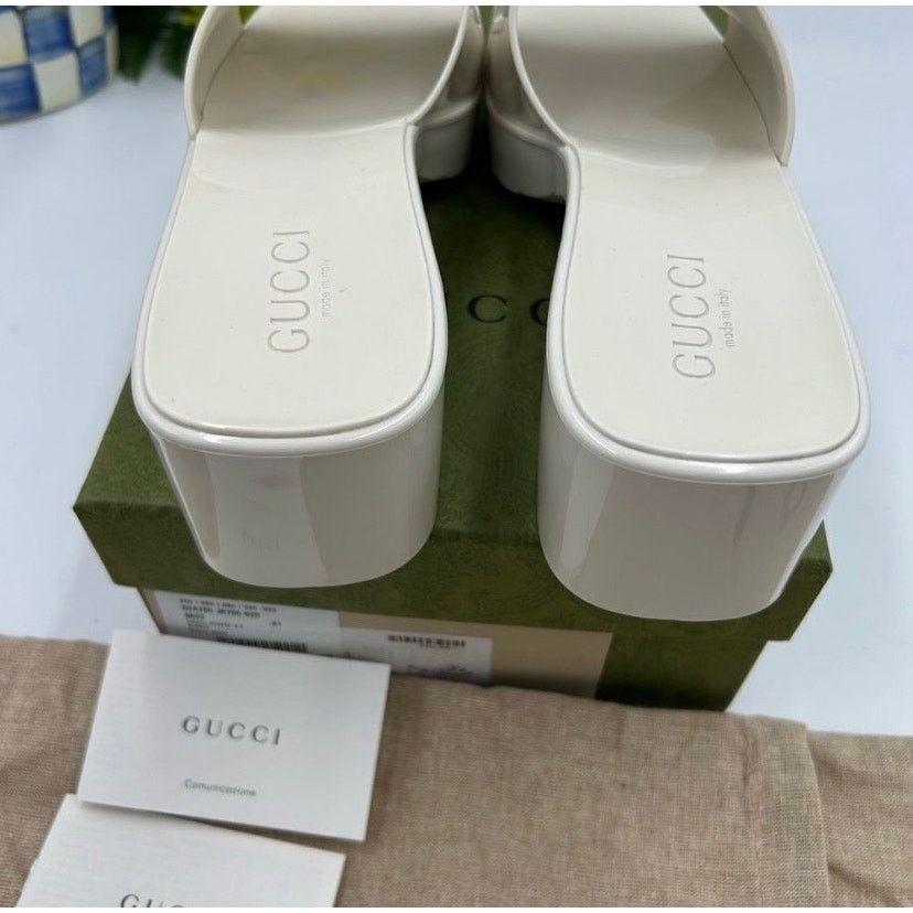 Gucci Women’s Gucci, rubber block, low heel slides, size 41 Size US 11 / IT 41 - 5 Thumbnail
