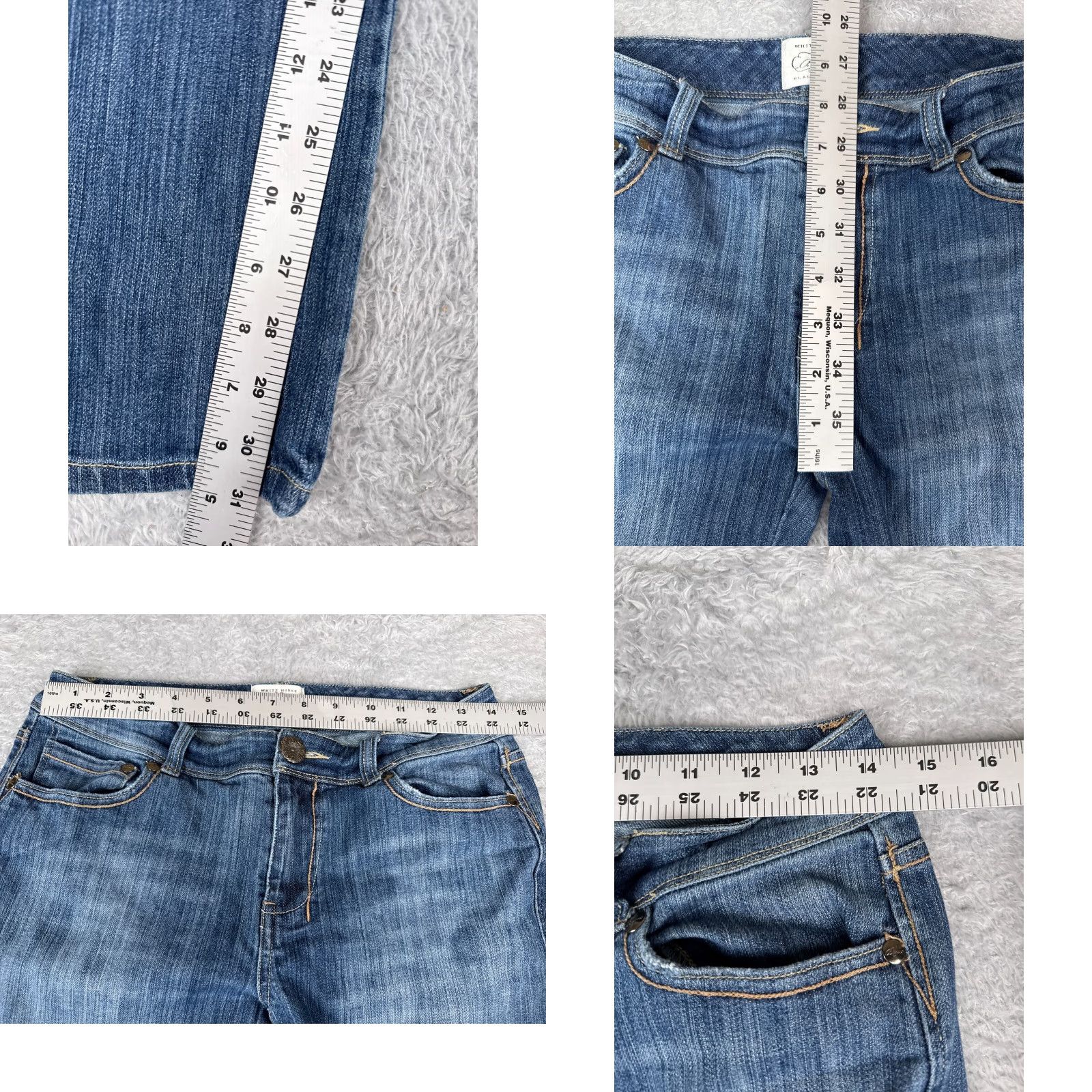 White House Black Market WHITE HOUSE BLACK MARKET Bootcut Jeans Womens 4 Blue Denim Embroidered 5-Pocket Size 27" / US 4 / IT 40 - 8 Thumbnail