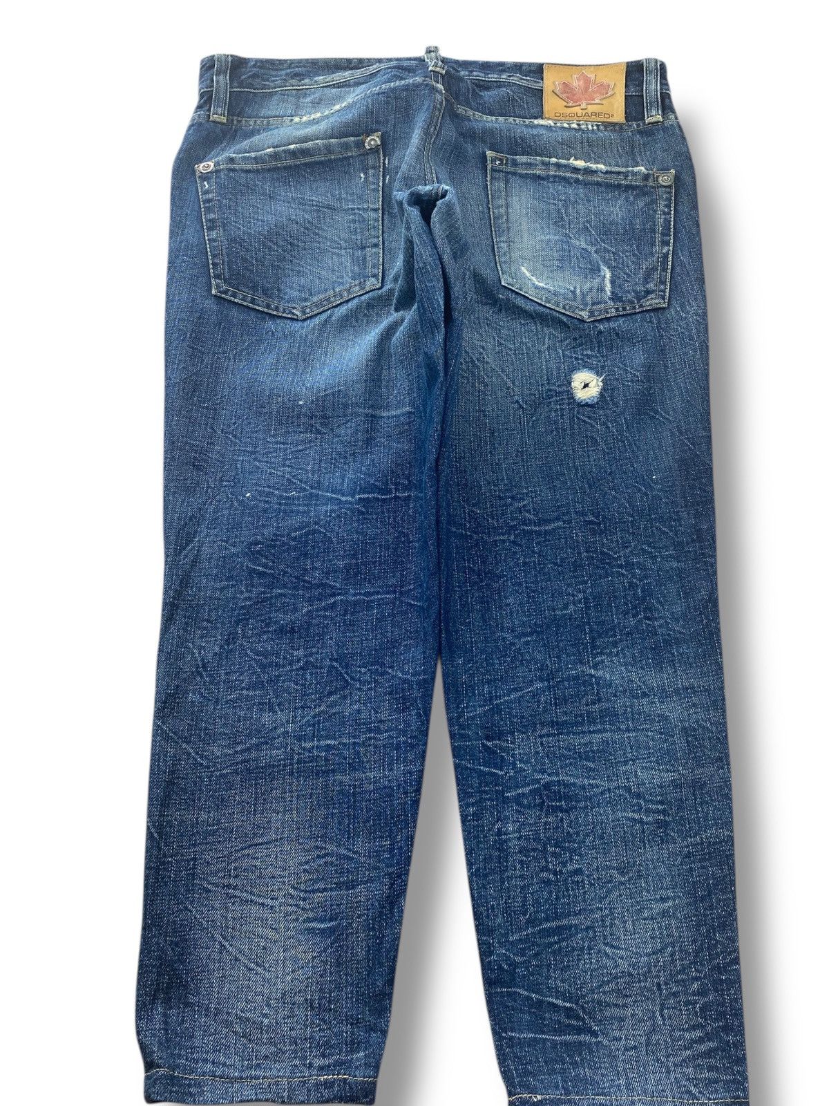 Dsquared2 Dsquared2 Faded Wash Distressed Style Skinny Leg Jeans Size US 33 - 3 Thumbnail
