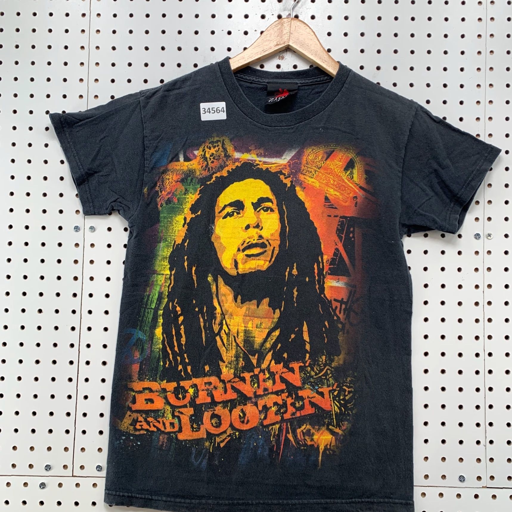 Vintage Vintage Bob Marley Shirt Mens Small Black Burnin And Lootin Short Sleeve 17x25.5 Size US S / EU 44-46 / 1 - 2 Thumbnail
