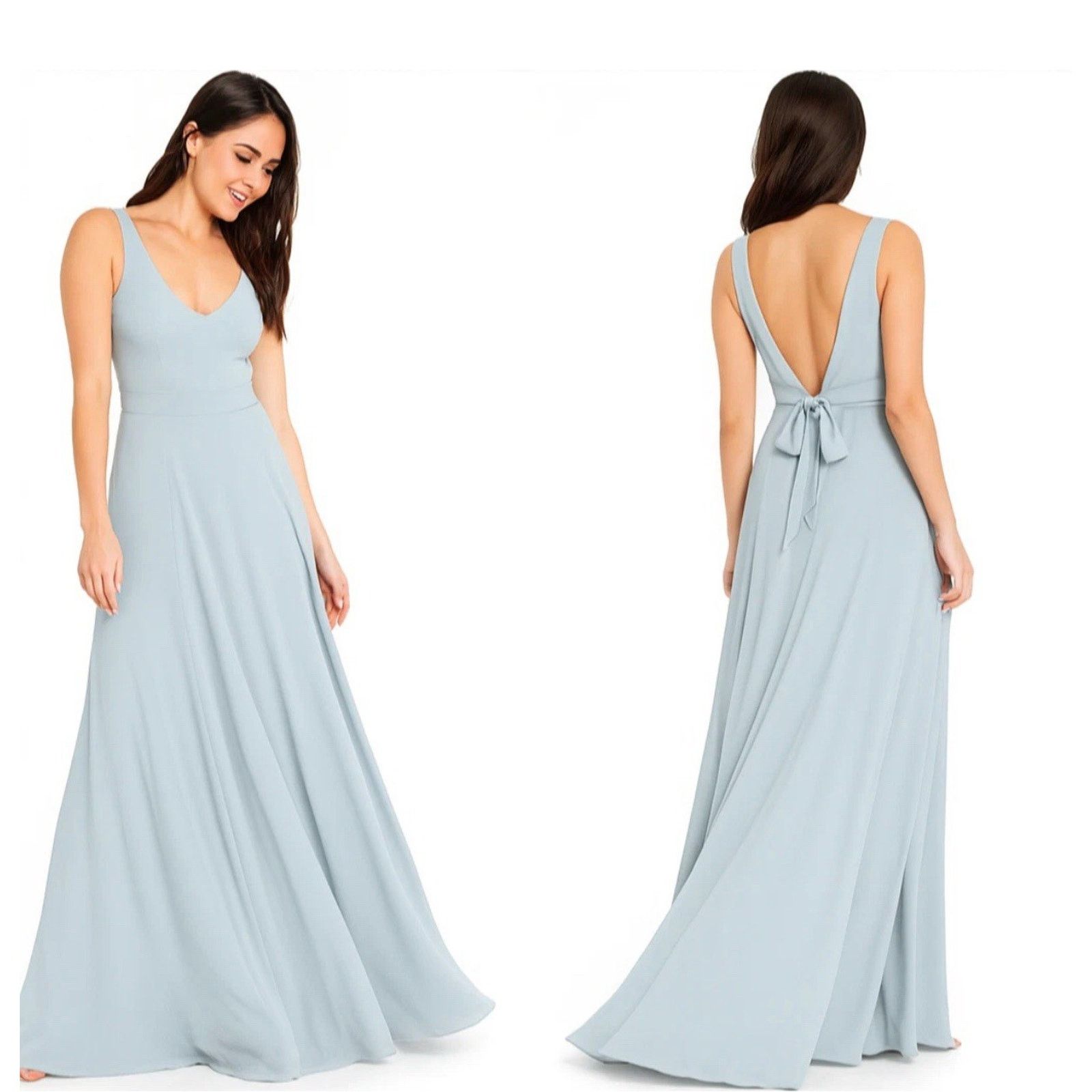 Show Me Your MuMu Show Me Your Mumu Jenn Maxi Dress XS Silver Sage Blue Formal Size XS / US 0-2 / IT 36-38 - 3 Thumbnail