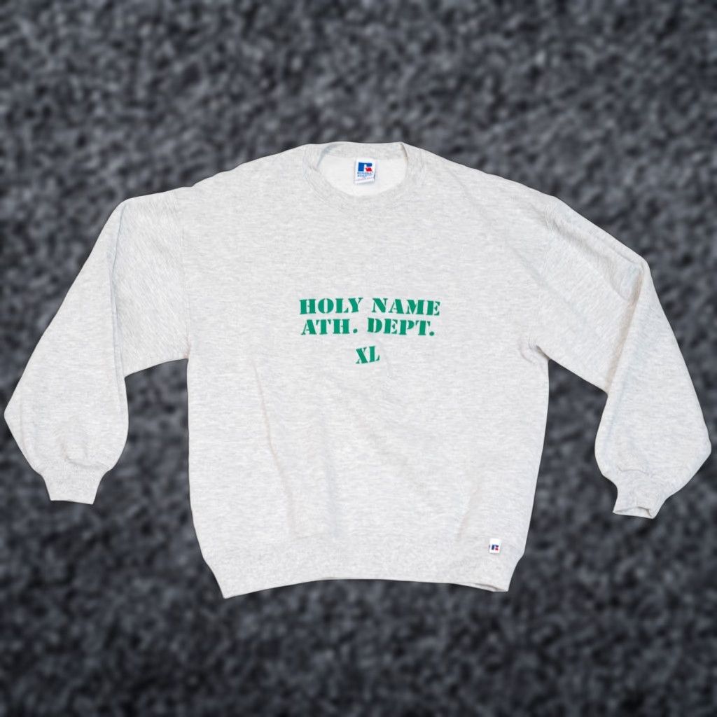 Russell Athletic VINTAGE Russell Athletic Sweatshirt XL Unisex Adults Gray 90s Jesus Crewneck Graphic Print Size US XL / EU 56 / 4 - 1 Thumbnail