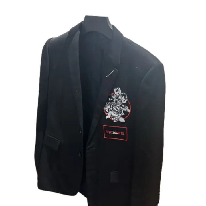 Dior Dior Black Wool Blazer with Rose Embroidery 0079-2507 Size L / US 10 / IT 46 - 1 Thumbnail