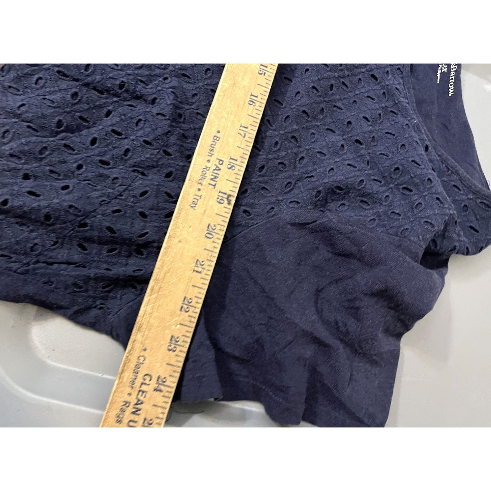 Croft & Barrow Croft & Barrow T-Shirt Women 2X Navy Eyelit Round Neck Short Sleeves Casual Knit 100% Cotton Vintage No Size XXL / US 16-18 / IT 52-54 - 5 Thumbnail
