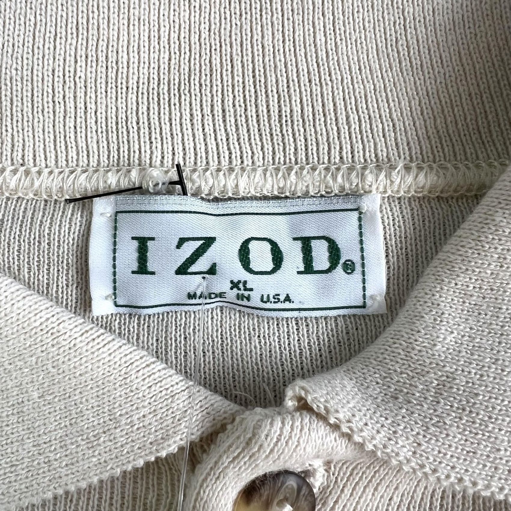 Izod VINTAGE Izod Sweater Mens XL Beige Long Sleeve Knit Polo Crest Logo Made USA Shirt Mens XL Beige Knit Polo Crest Logo USA Size US XL / EU 56 / 4 - 3 Thumbnail