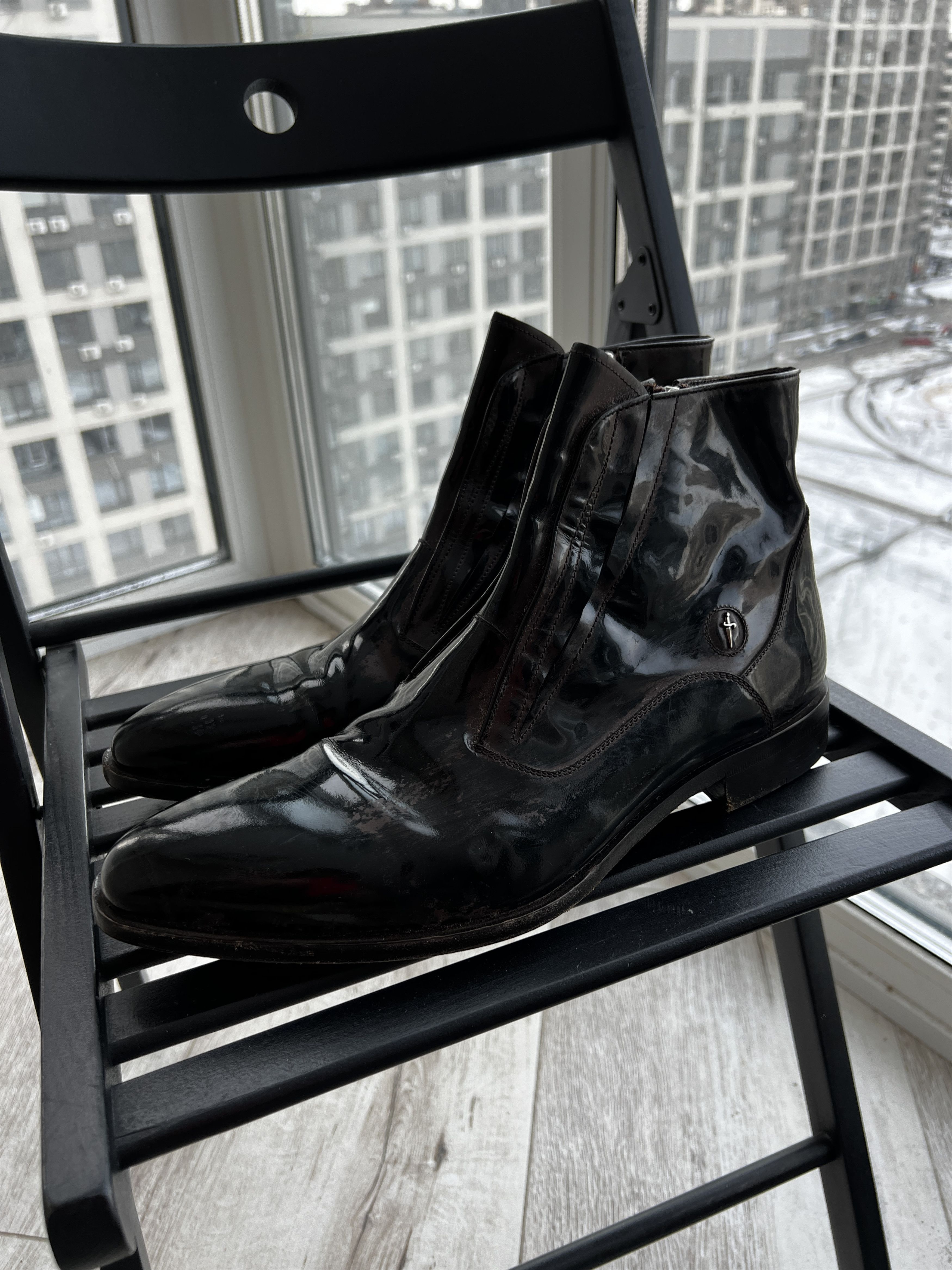 image of Cesare Paciotti Chelsea Shoes Boots Size 10 in Black, Men's