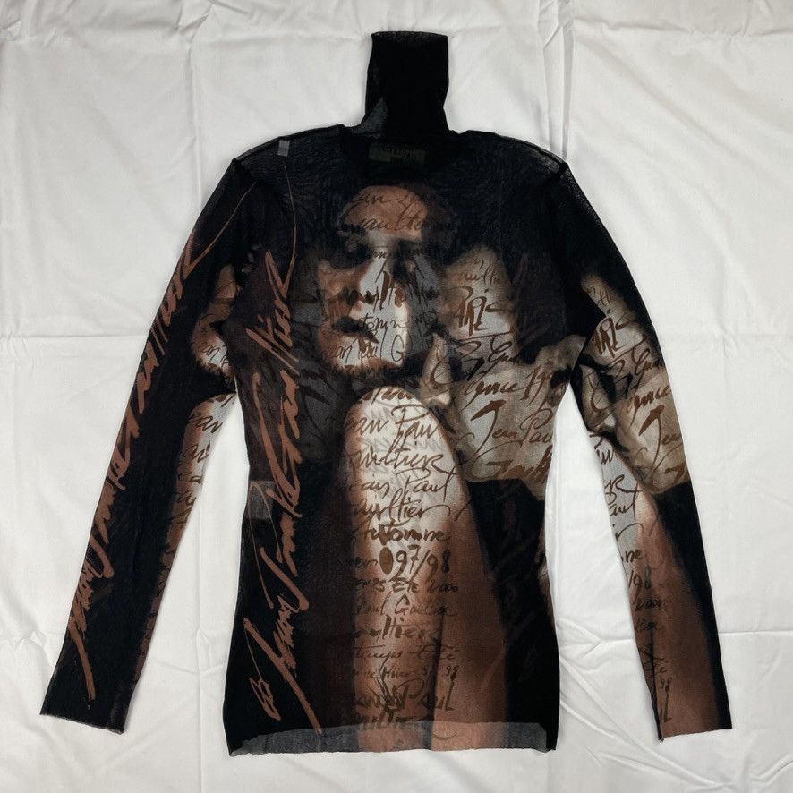 Jean Paul Gaultier AW1997 Jean Paul Gaultier Kissing Lovers Mesh Top Vintage Size US L / EU 52-54 / 3 - 2 Thumbnail