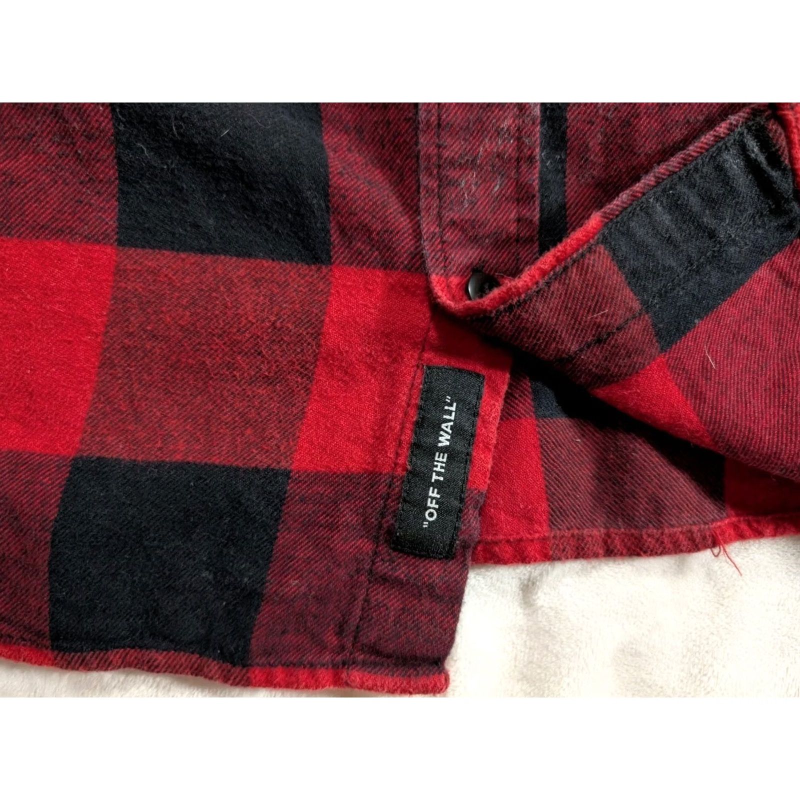 Vans VANS Off The Wall Flannel Shirt Mens Large Slim Fit Red Plaid Sleeve Button Up Size US L / EU 52-54 / 3 - 5 Thumbnail
